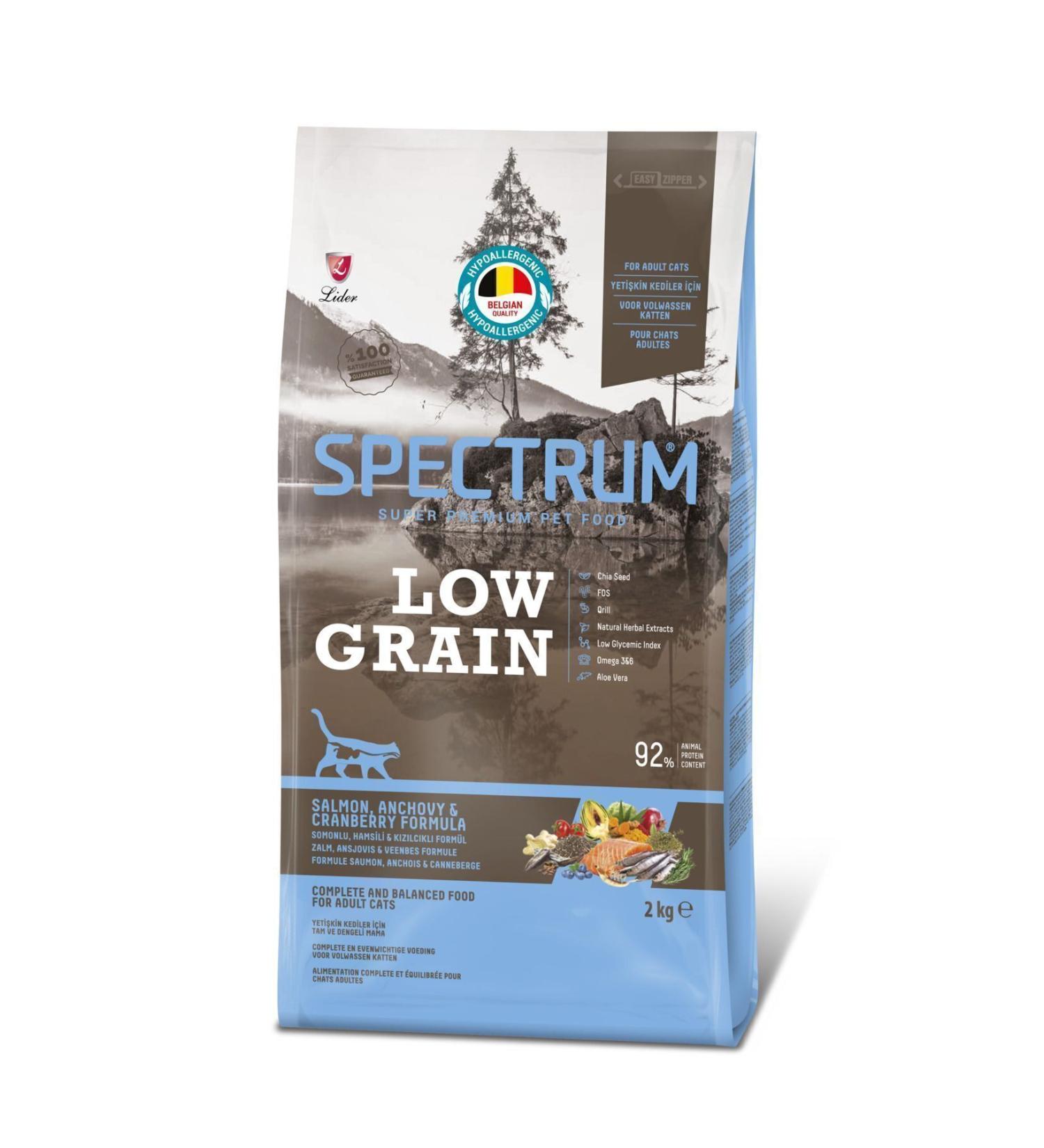 Spectrum Low Grain Adult Cat Food with Salmon Anchovy and Cranberry 2kg - Buy Online on GoSupps.com