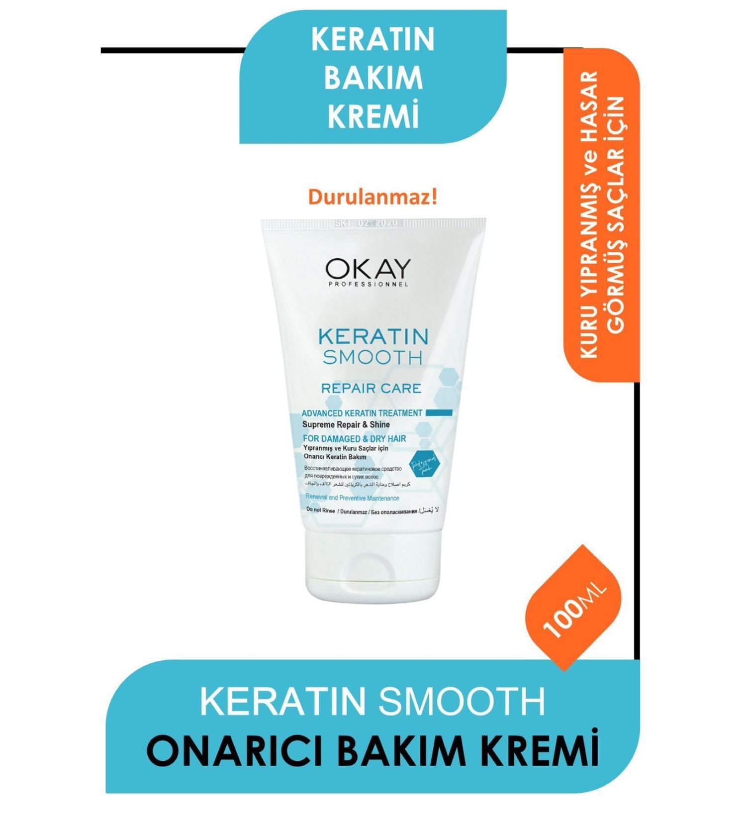 Okay Keratin Smooth Repairing Hair Care Cream 100ml