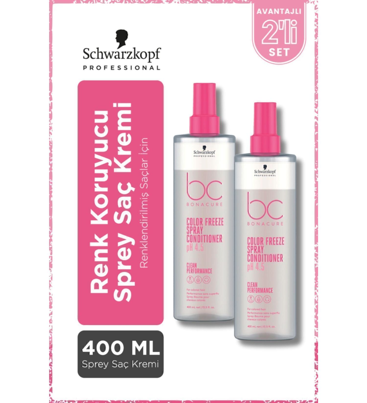Bonacure Bc Clean Color Protection Spray Conditioner 400ml X 2 Pieces - For Colored Hair