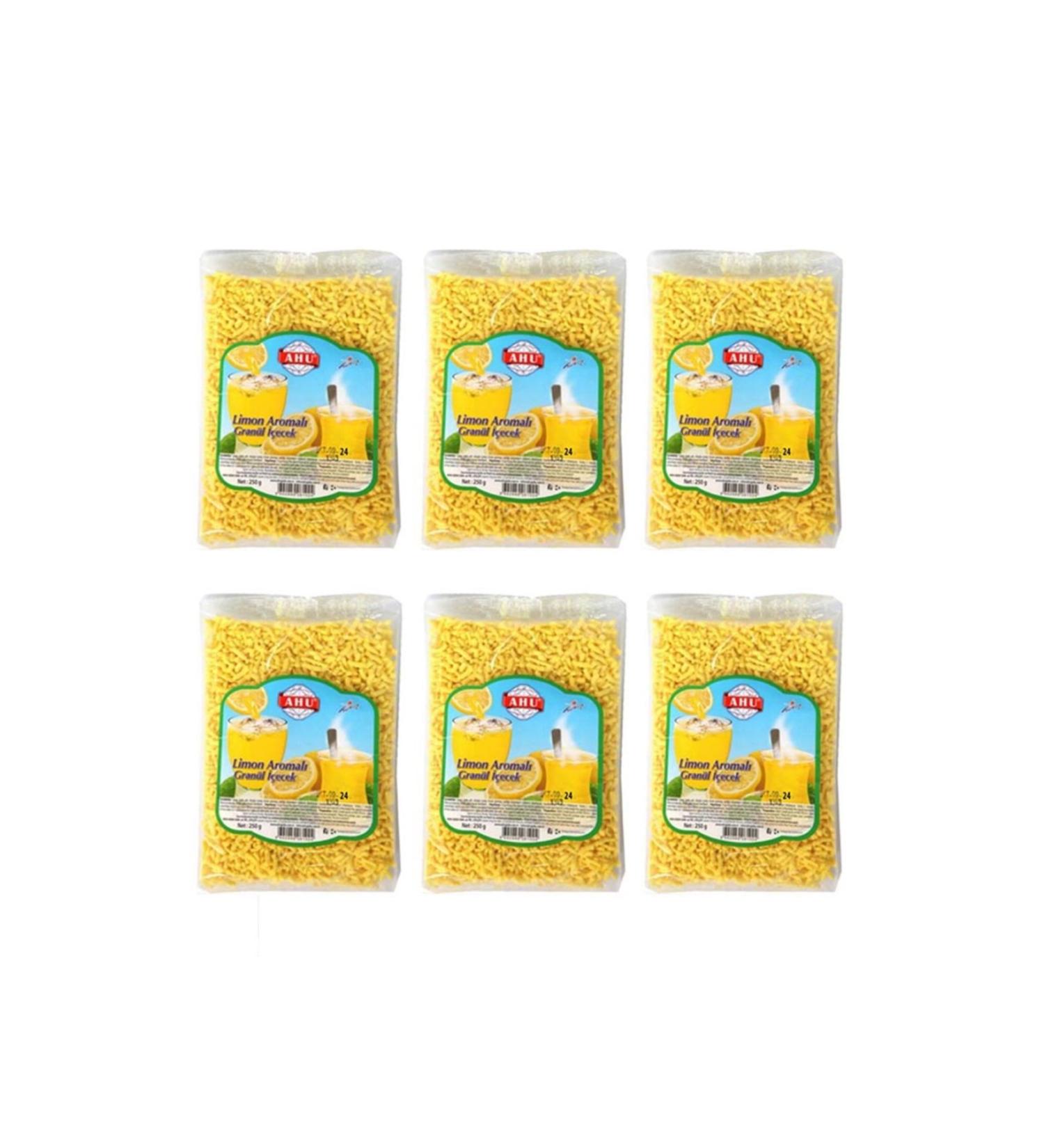AHU Lemon Flavored Granulated Drink - 250 gr x 6 Pieces