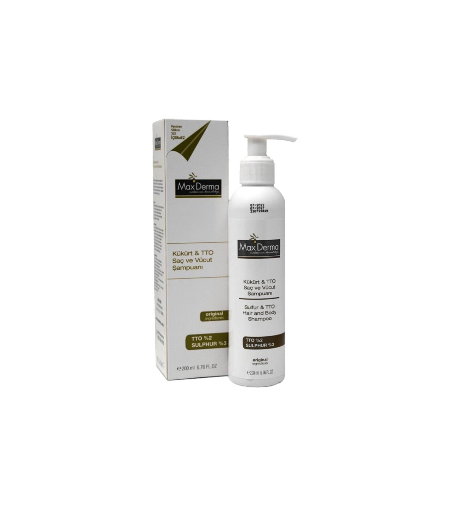 MAX DERMA Sulfur and TTO Hair and Body Shampoo