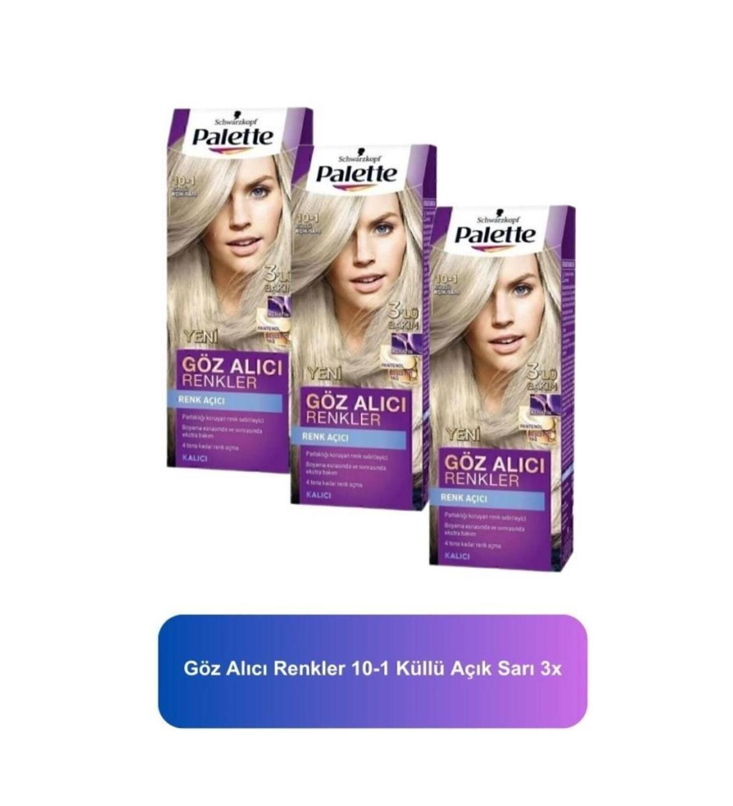 Eye-Catching Colors in Palette 10-1 Ash Light Blonde x3 Set
