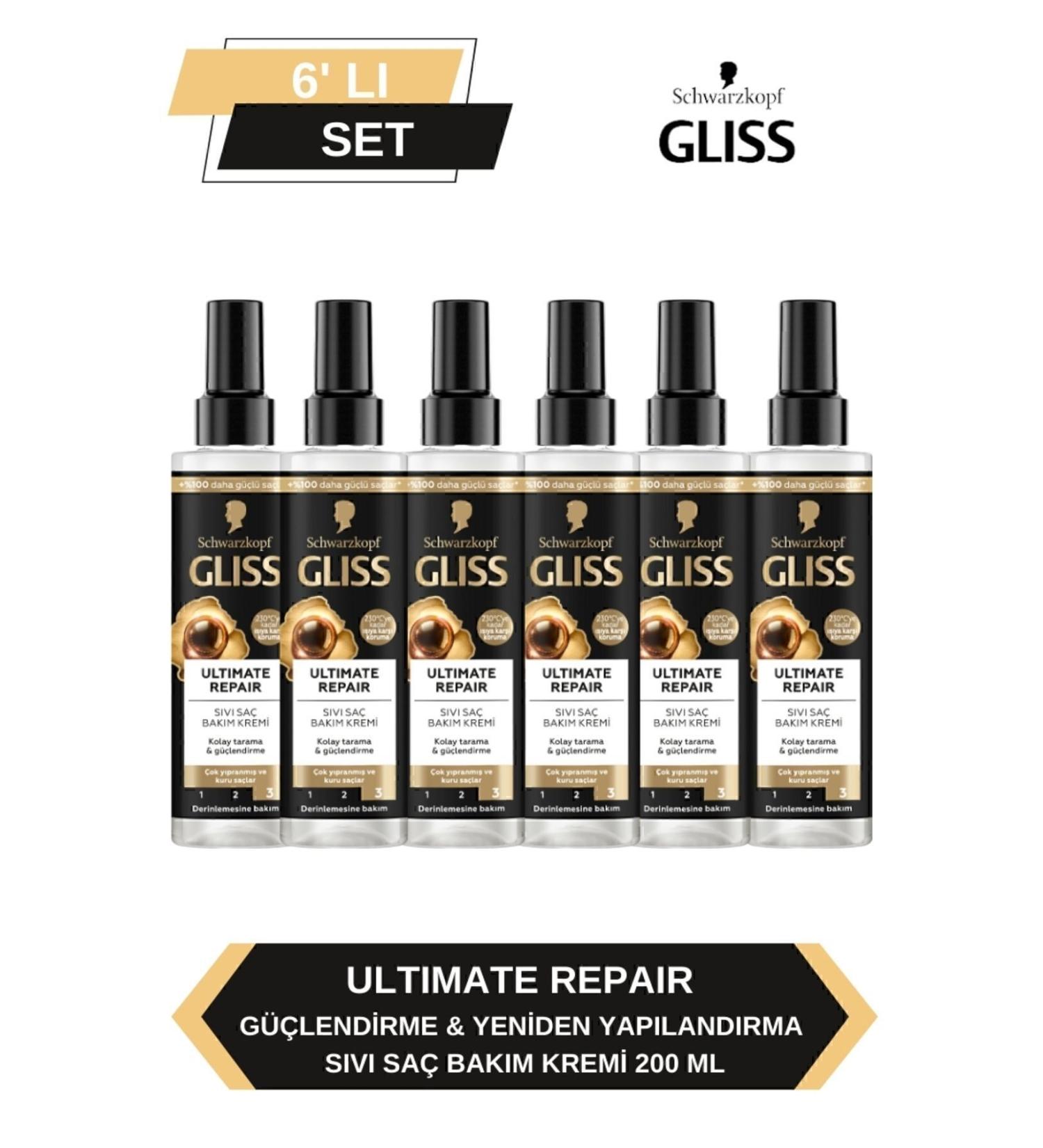 Gliss Ultimate Repair Liquid Conditioner 200ml x Set of 6 - Buy Online on GoSupps.com