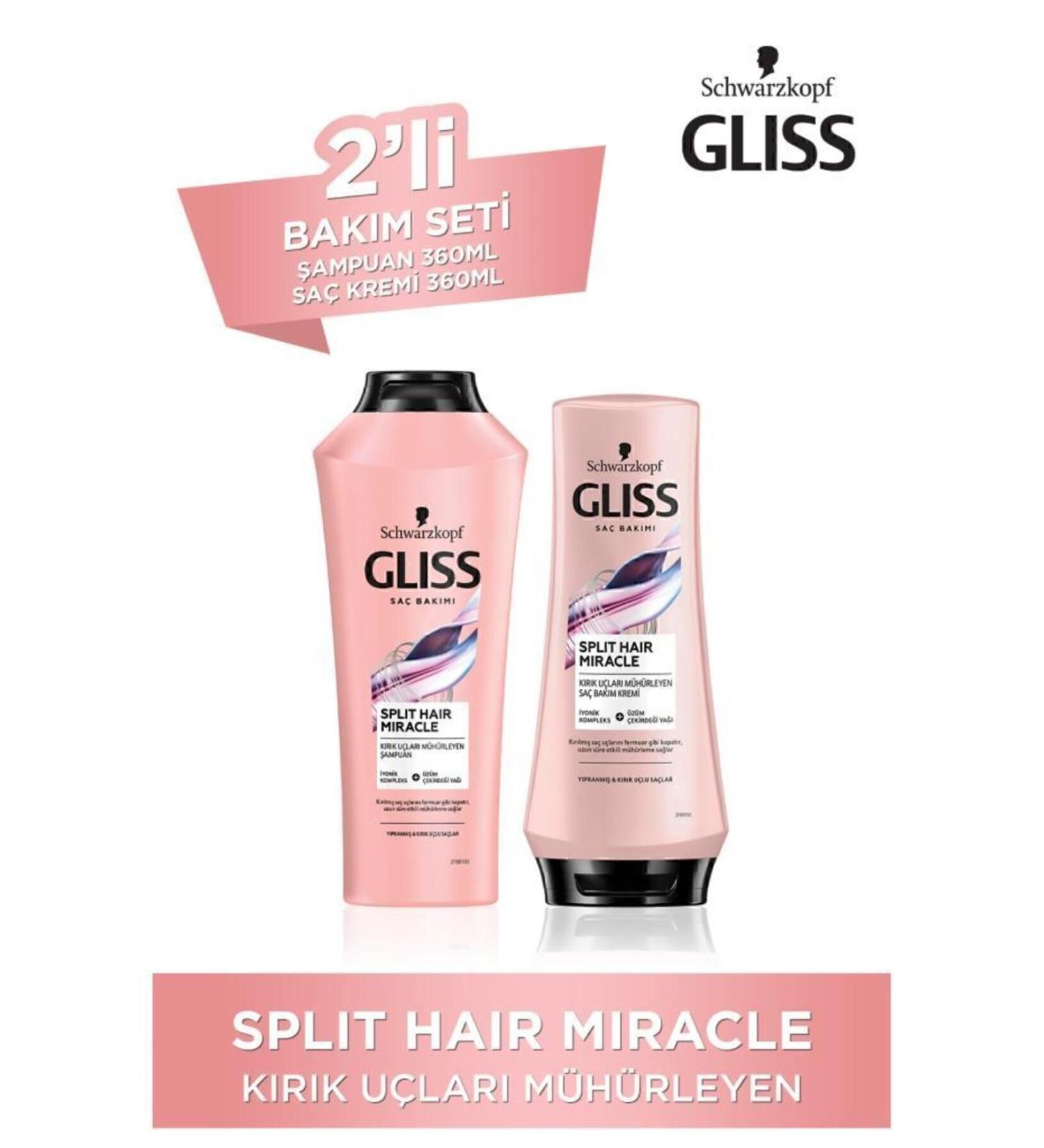 Gliss Split Hair Miracle Shampoo 360 Ml Split Hair Miracle Conditioner 360 ml