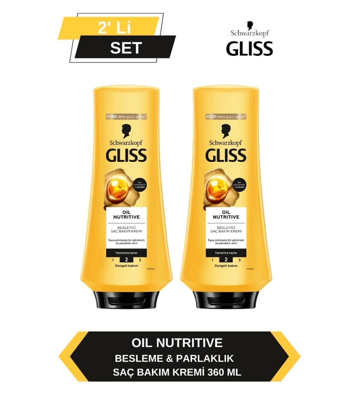 Gliss Oil Nutritive Hair Conditioner 360ml x Set of 2 - Buy Online on GoSupps.com