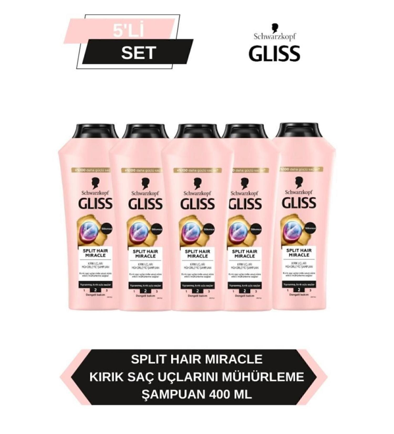 Gliss Split Hair Miracle Shampoo 400 Ml x 5 Pieces - Buy Online on GoSupps.com