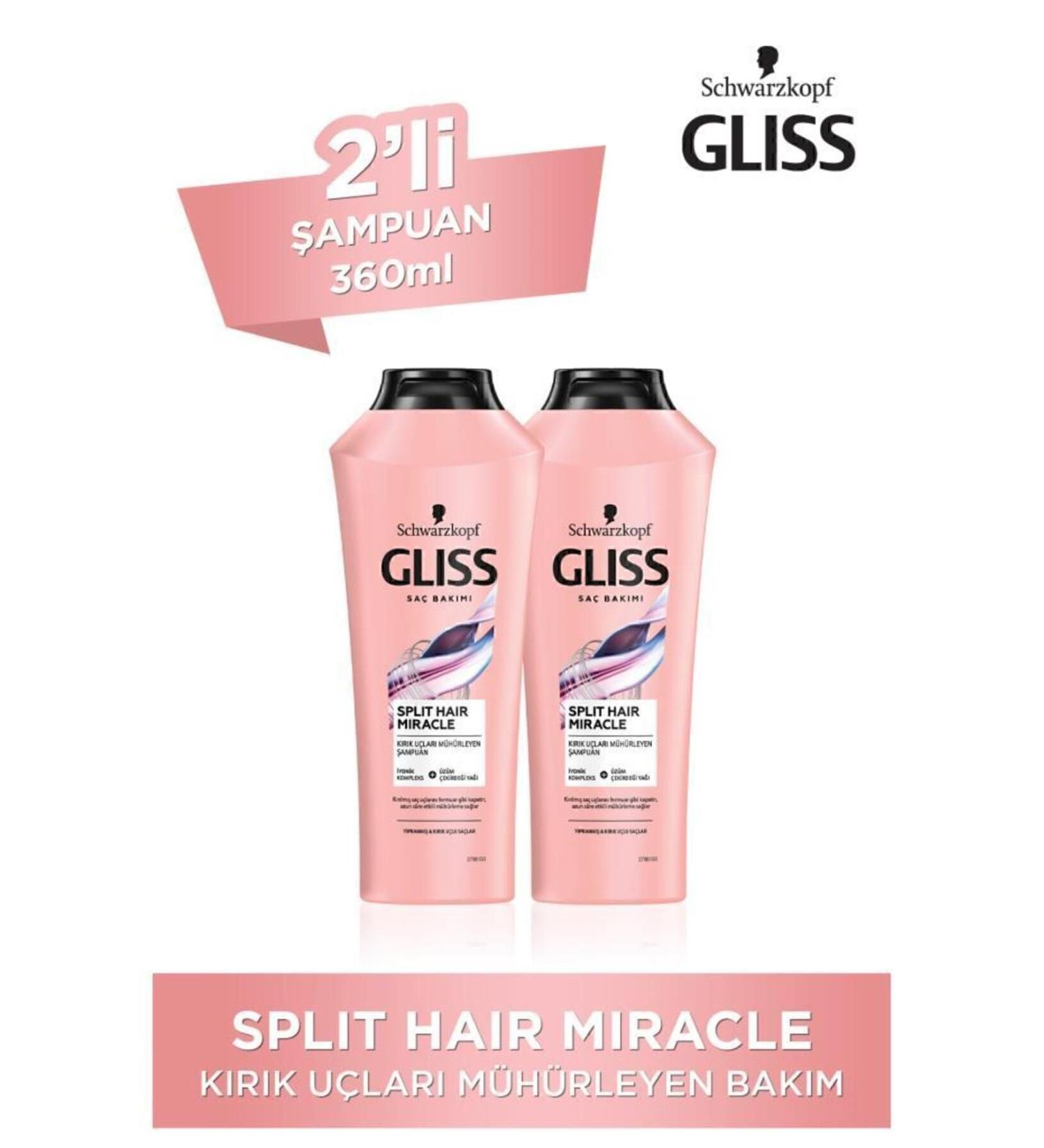 Gliss Split Hair Miracle Shampoo 360 ml X 2 Pieces - Buy Online on GoSupps.com