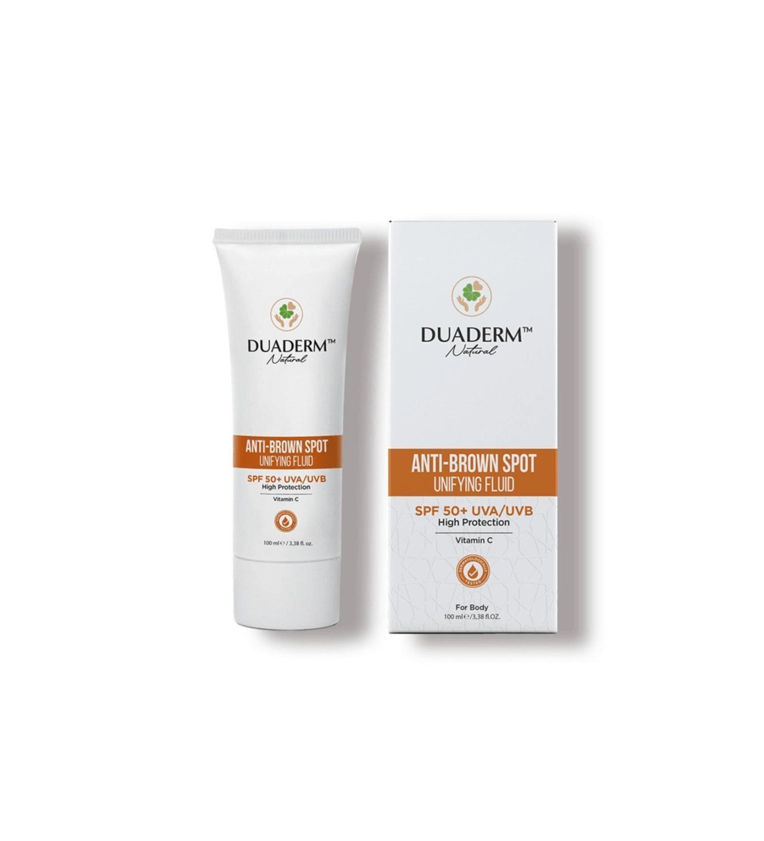 Duaderm Anti-Blemish High Protection Anti-Brown Body Sun Cream SPF 50+ (Vitamin C + UVA UVB)100ml - Buy Online on GoSupps.com