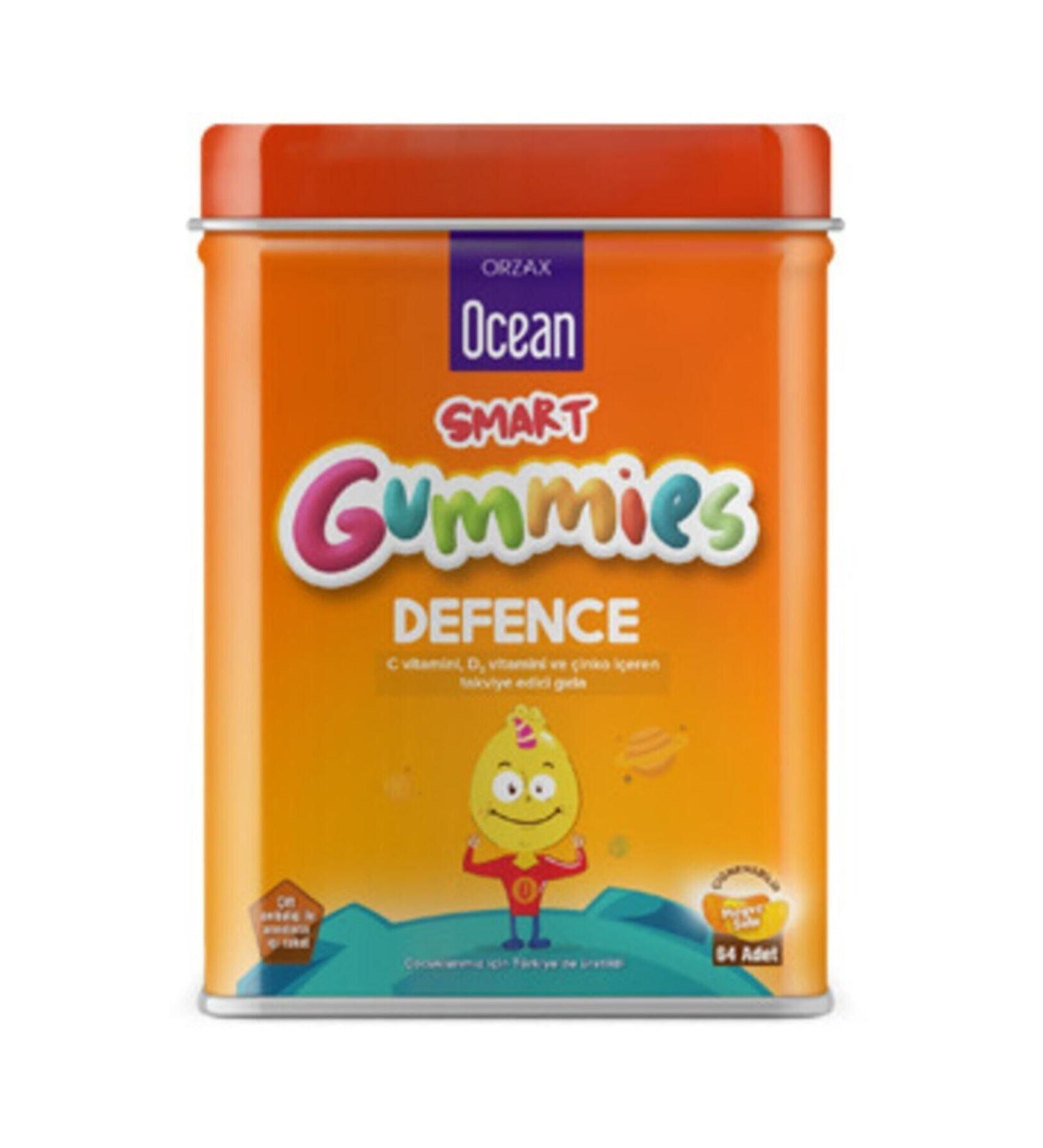Ocean Smart Gummies Defense Vitamin C Vitamin D3 and Zinc Supplementary Food 64 Gel Tablets