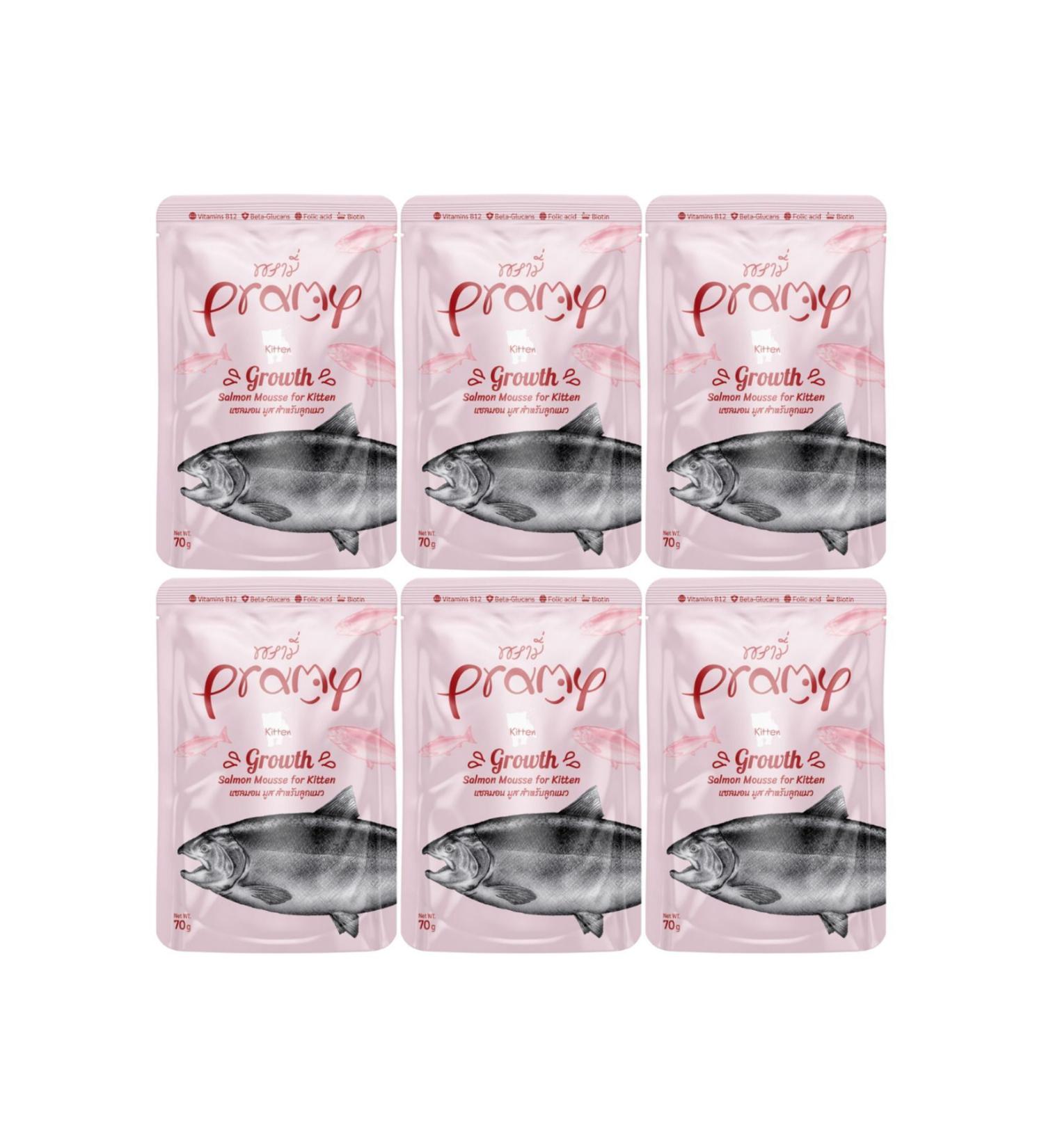 pramy Salmon Paste Wet Cat Food for Kittens 70gr - 6 Pieces - Buy Online on GoSupps.com