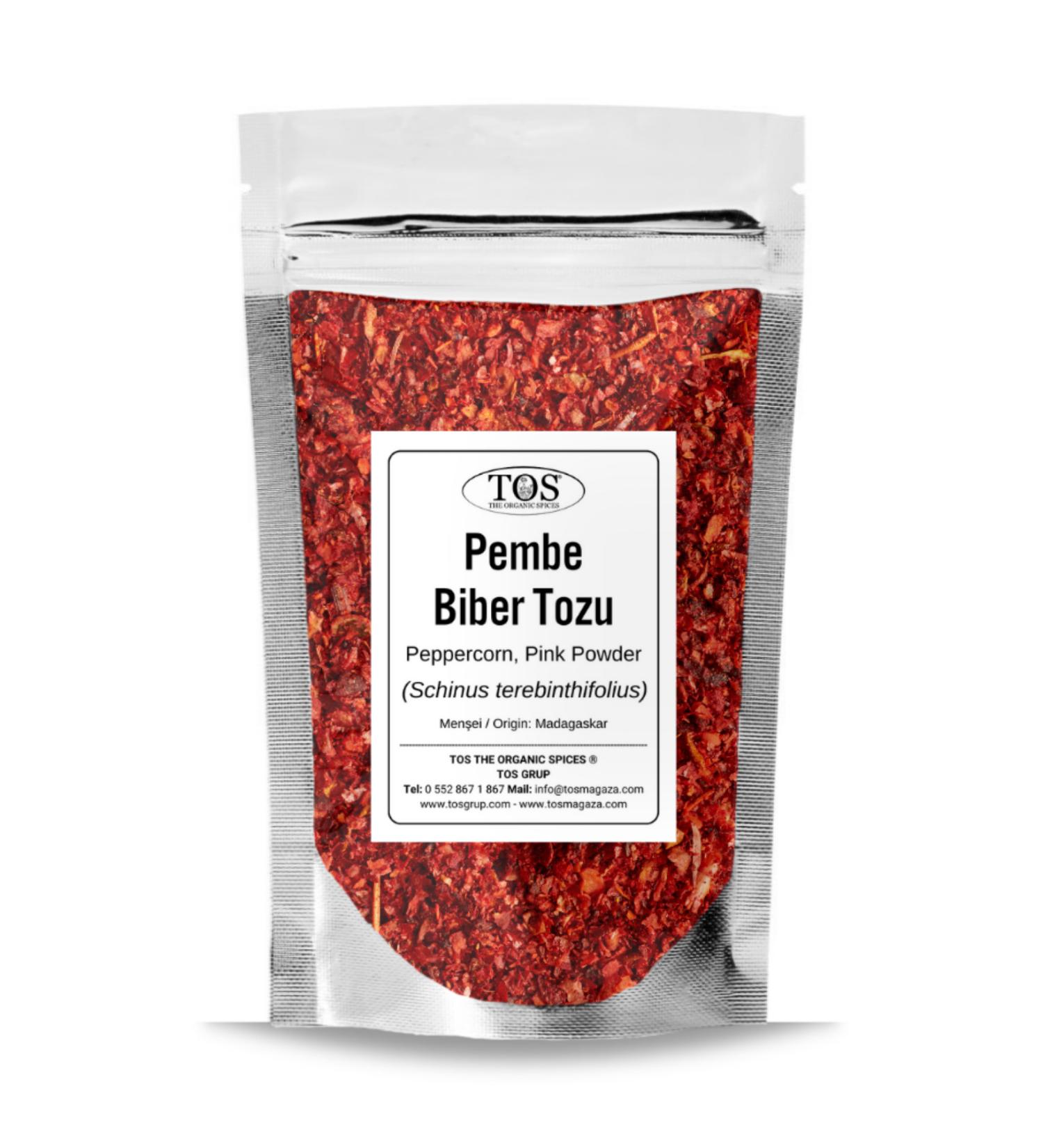 TOS The Organic Spices Pink Black Pepper Powder 500 gr (1st Quality) Schinus terebinthifolius / Peppercorn Pink Ground