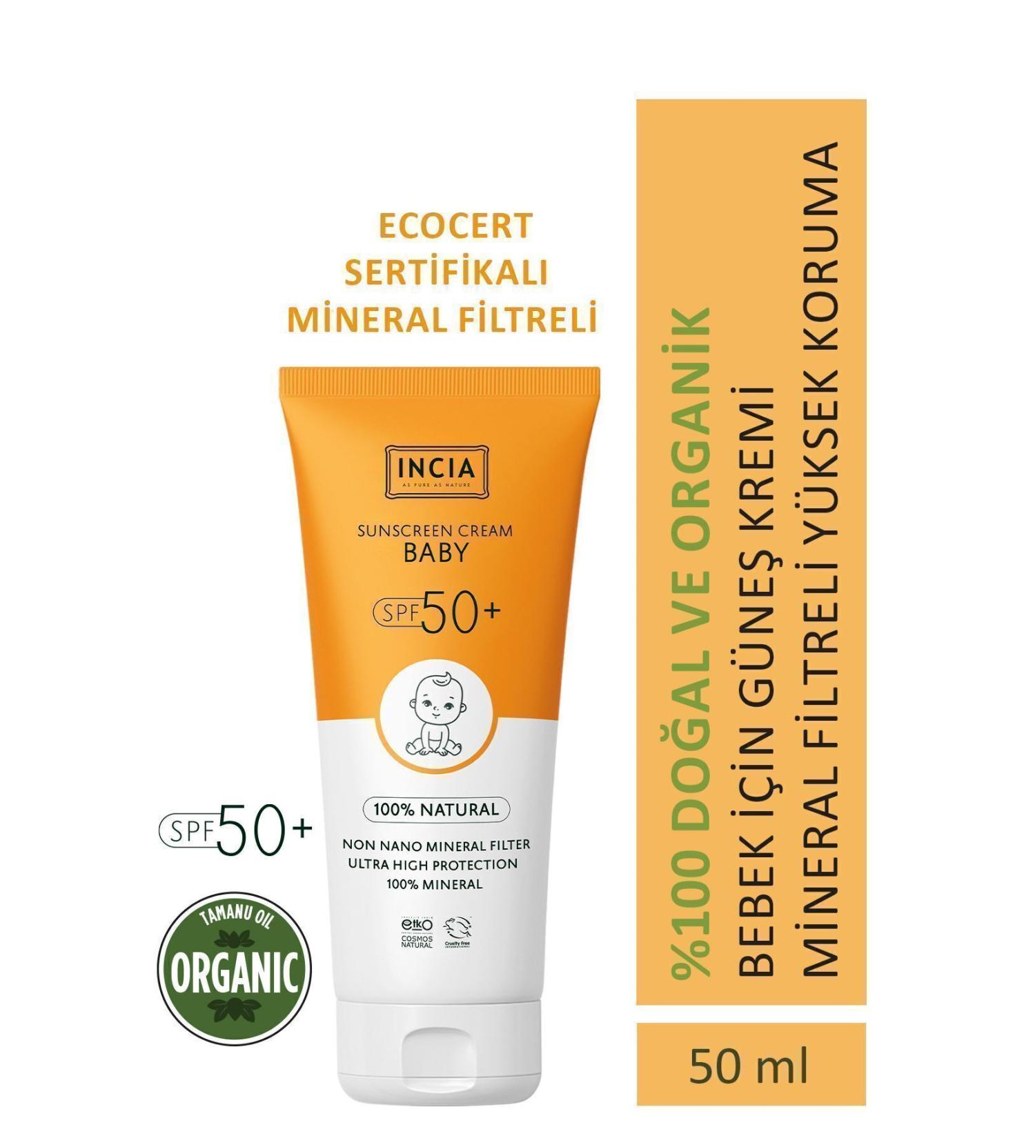 INCIA 0 Natural Baby Sun Cream-Anti-Stain Mineral Filter High Protection 50spf Uva Uvb 50ml - Buy Online on GoSupps.com