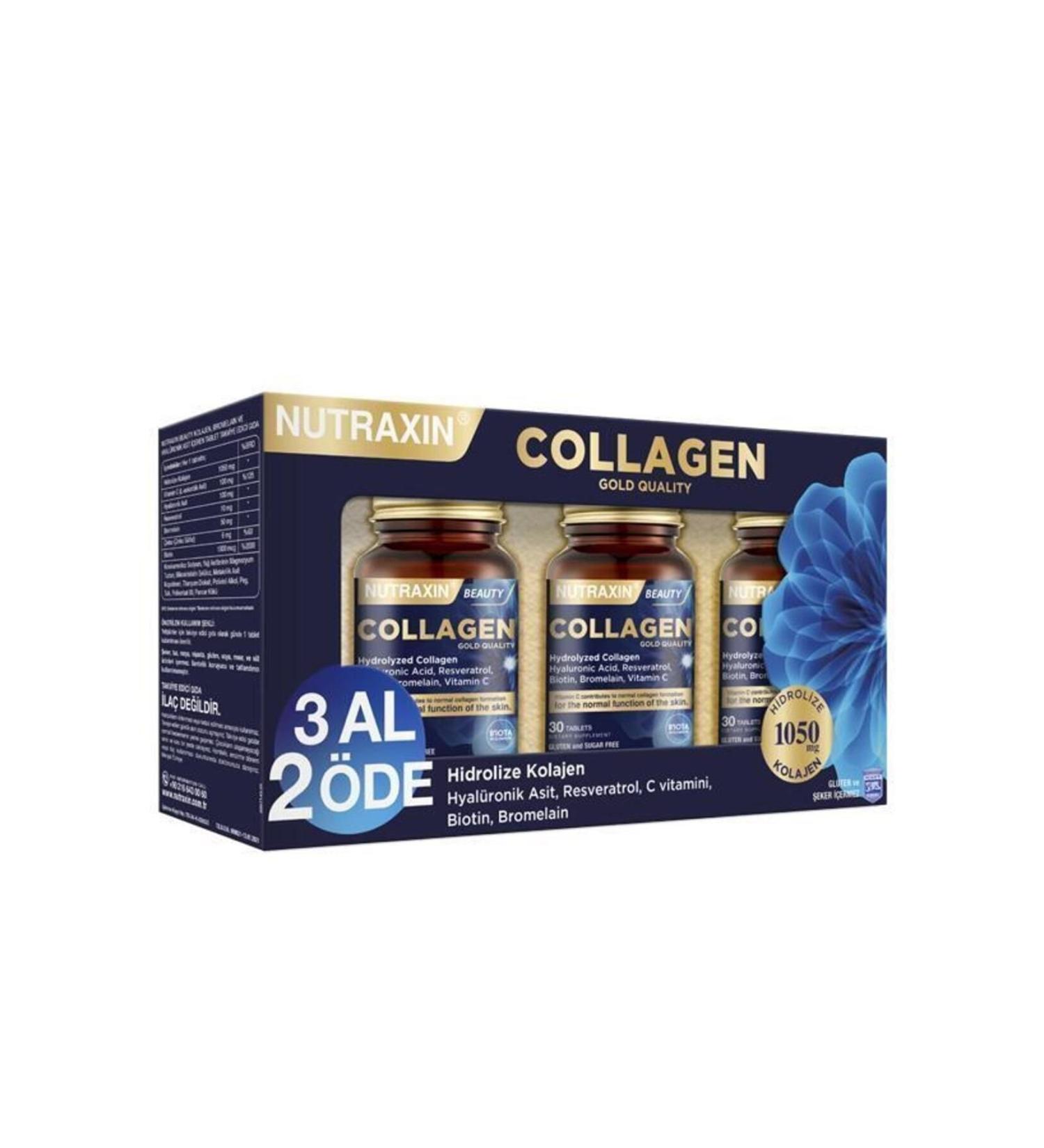 Nutraxin Beauty Gold Collagen 30 Tablets - Buy 3 Pay 2