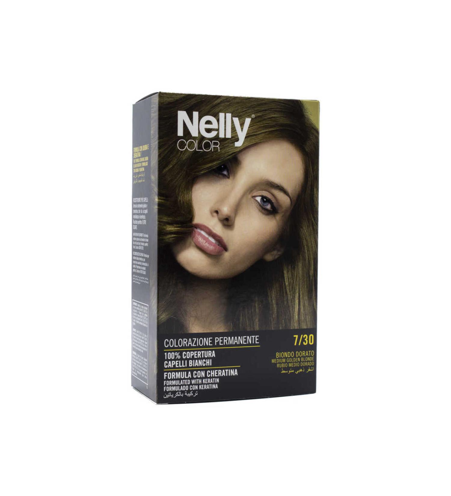 Nelly Color Hair Dye Medium Golden Blonde 7/30- Medium Golden Blonde Hair Dye 7/30