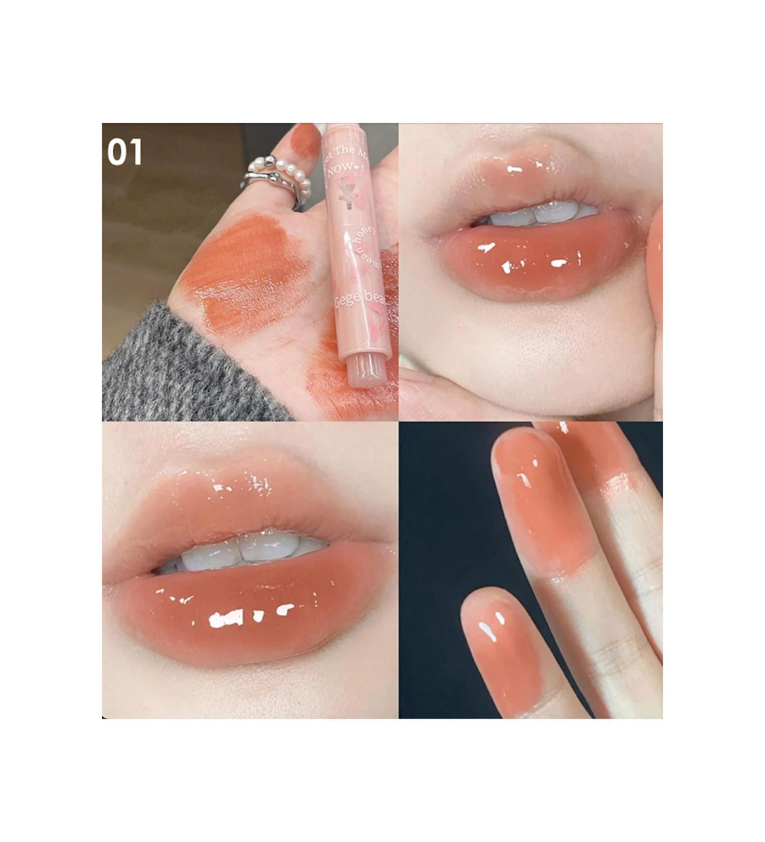 Gege Bear 1 Pcs Flower Jelly Lipstick Luminous Hydrating Lipstick Pen Type Lip Tint Gloss - Buy Online on GoSupps.com