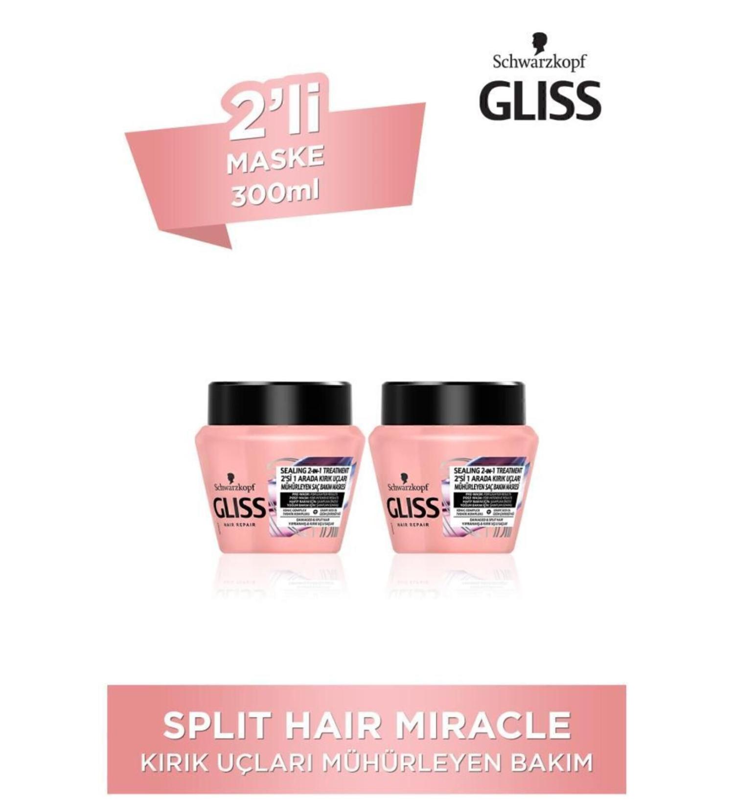 Gliss Split Hair Miracle Mask 300 ml X 2 Pieces - Buy Online on GoSupps.com