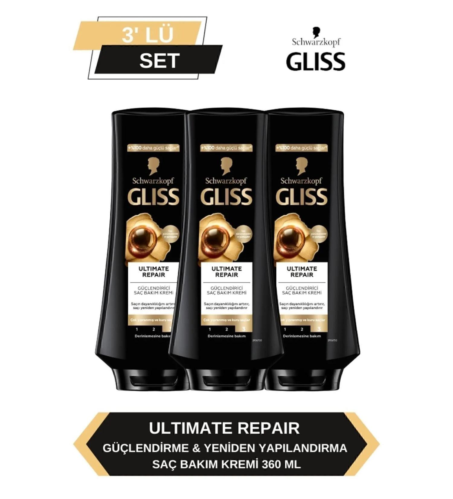 Gliss Ultimate Repair Conditioner 360 ml X 3 Pieces - Buy Online on GoSupps.com