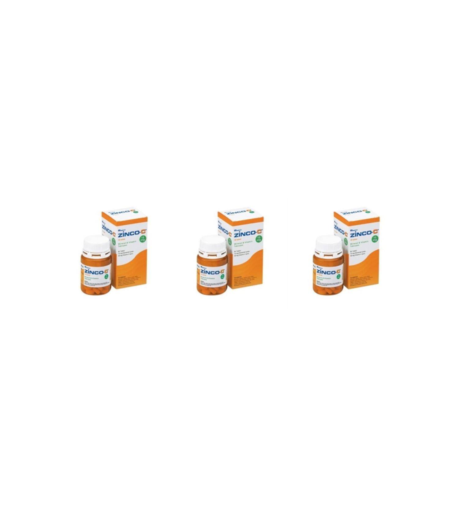 Zincomega Zinco-c 15 Mg 30 Tablets 3 Boxes