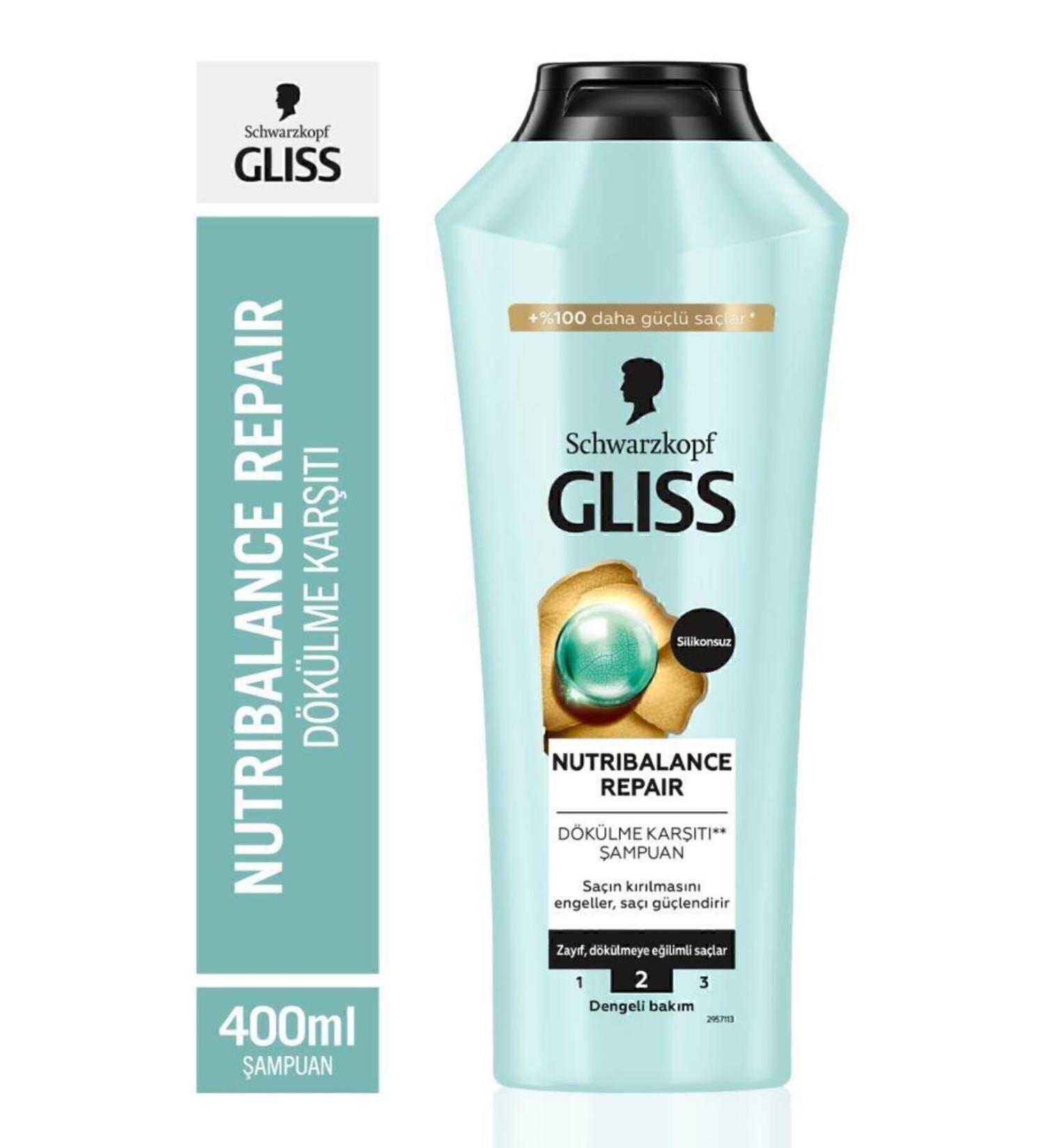 Gliss Nutribalance Repair Anti Hair Loss Shampoo 400 ML - Buy Online on GoSupps.com