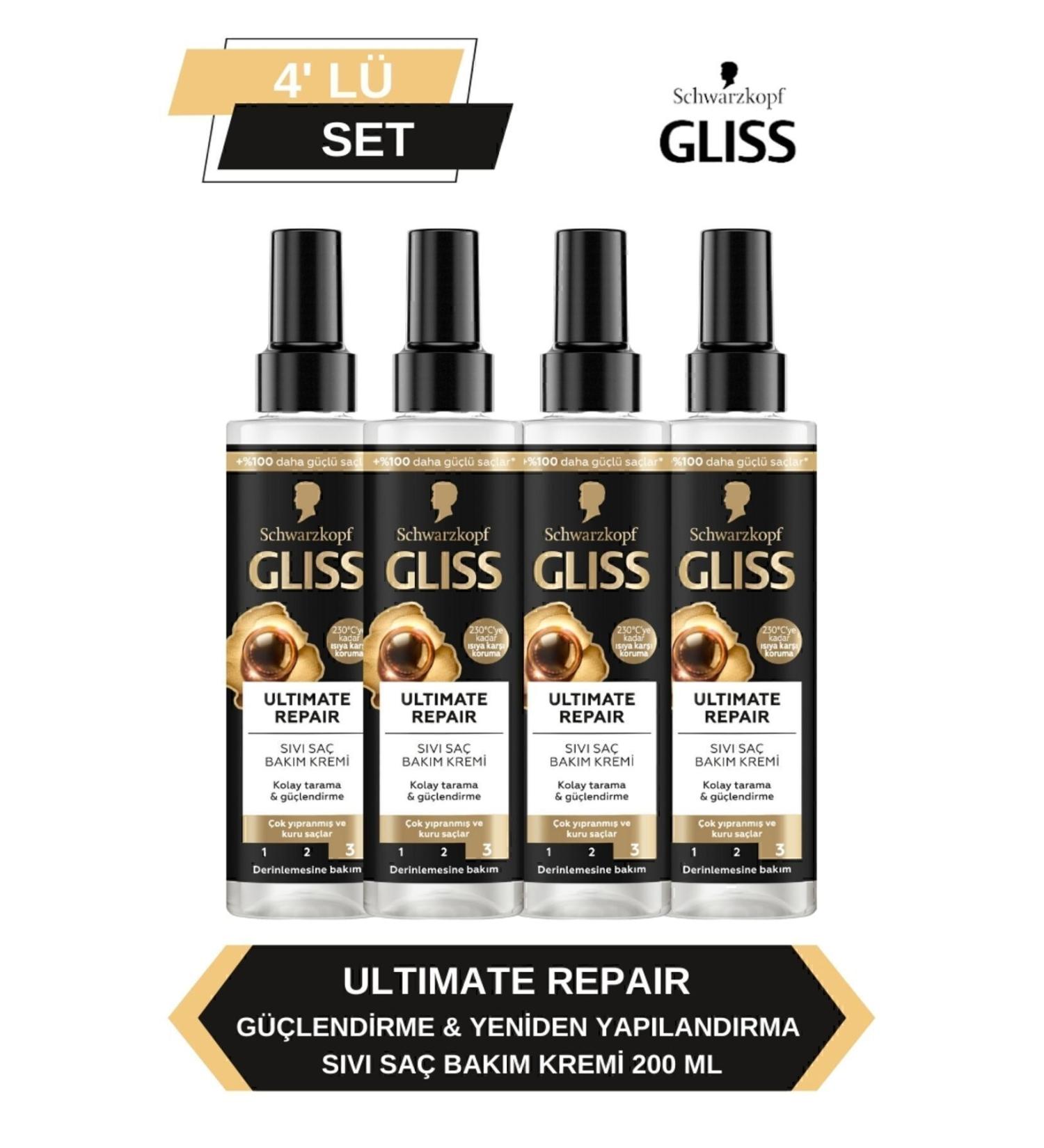 Gliss Ultimate Repair Liquid Conditioner 200ml x Set of 4 - Buy Online on GoSupps.com