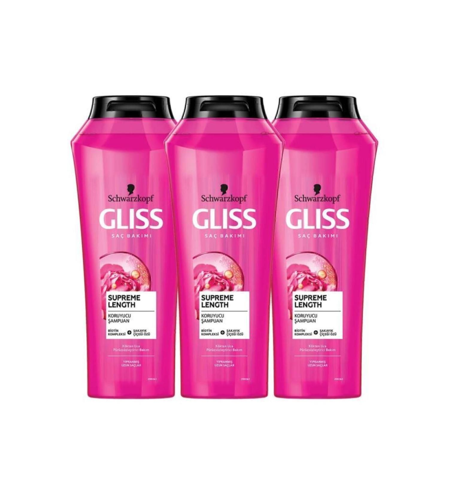 Gliss Supreme Length Shampoo for Long Hair 500 ml X 3 Pieces