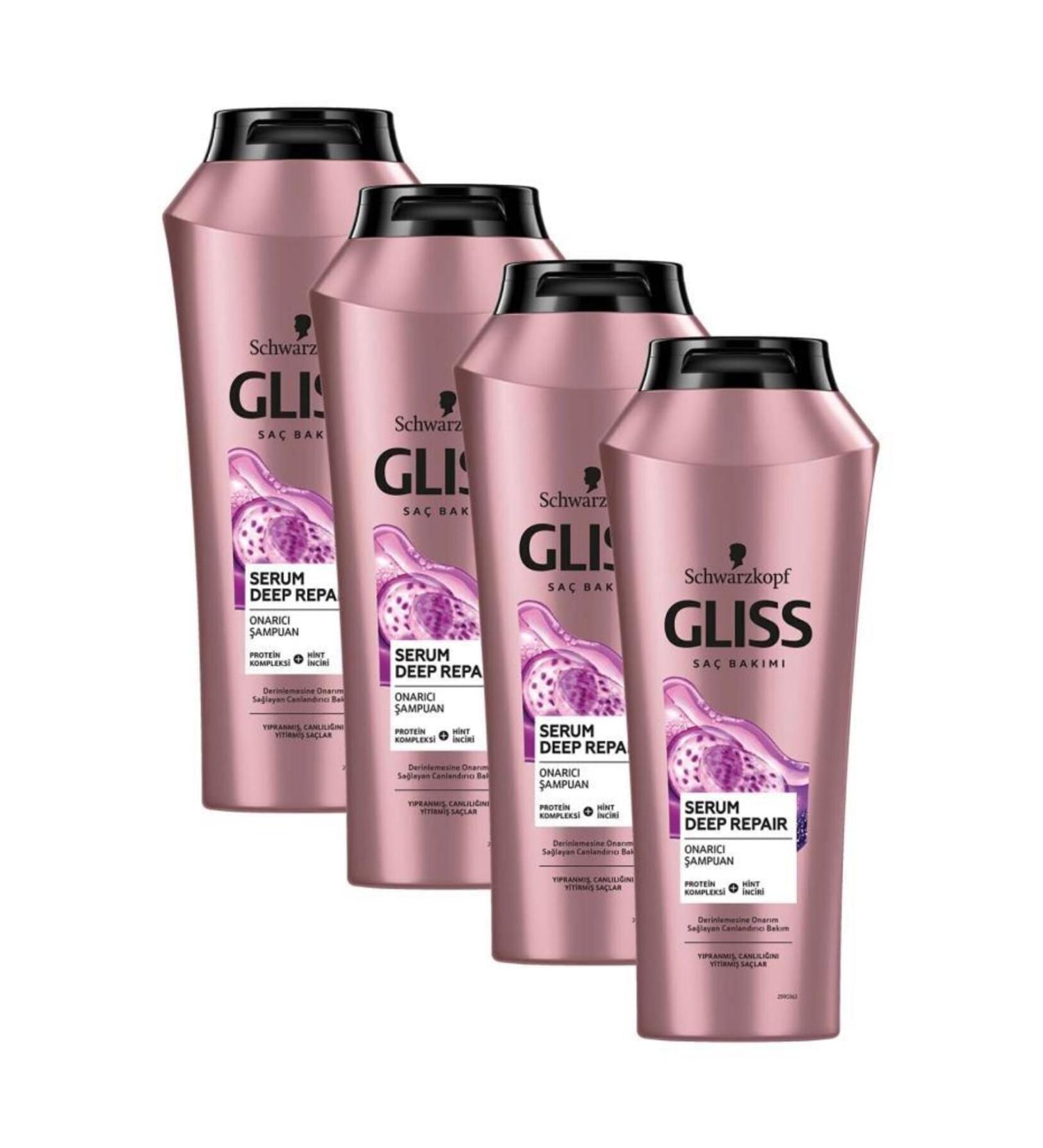 Gliss Serum Deep Repair Repairing Shampoo 500 ml X 4 Pieces - Buy Online on GoSupps.com