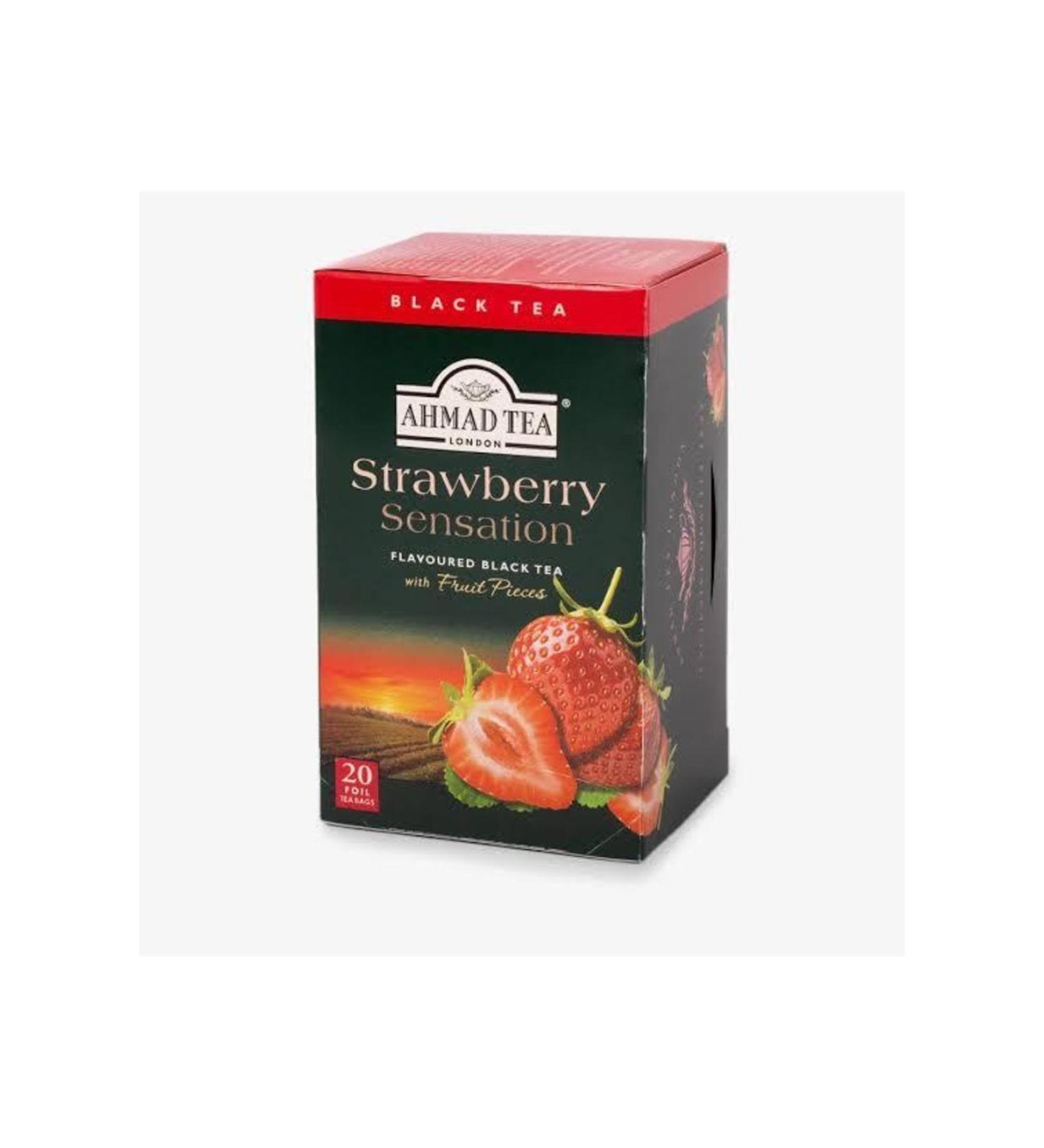 Ahmad Tea Strawberry Sensation Flavored Black Tea 20 Tea Bags