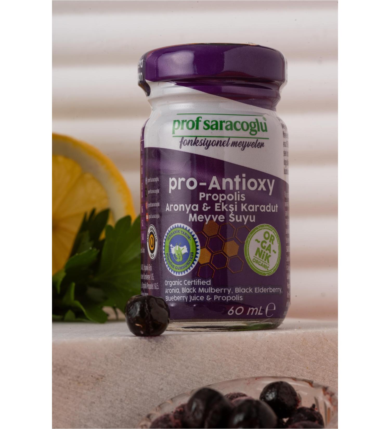 prof saracoglu Pro Antioxy Organic Propolis & Aronia & Sour Black Mulberry Shot (5 X 60 ML) - Buy Online on GoSupps.com
