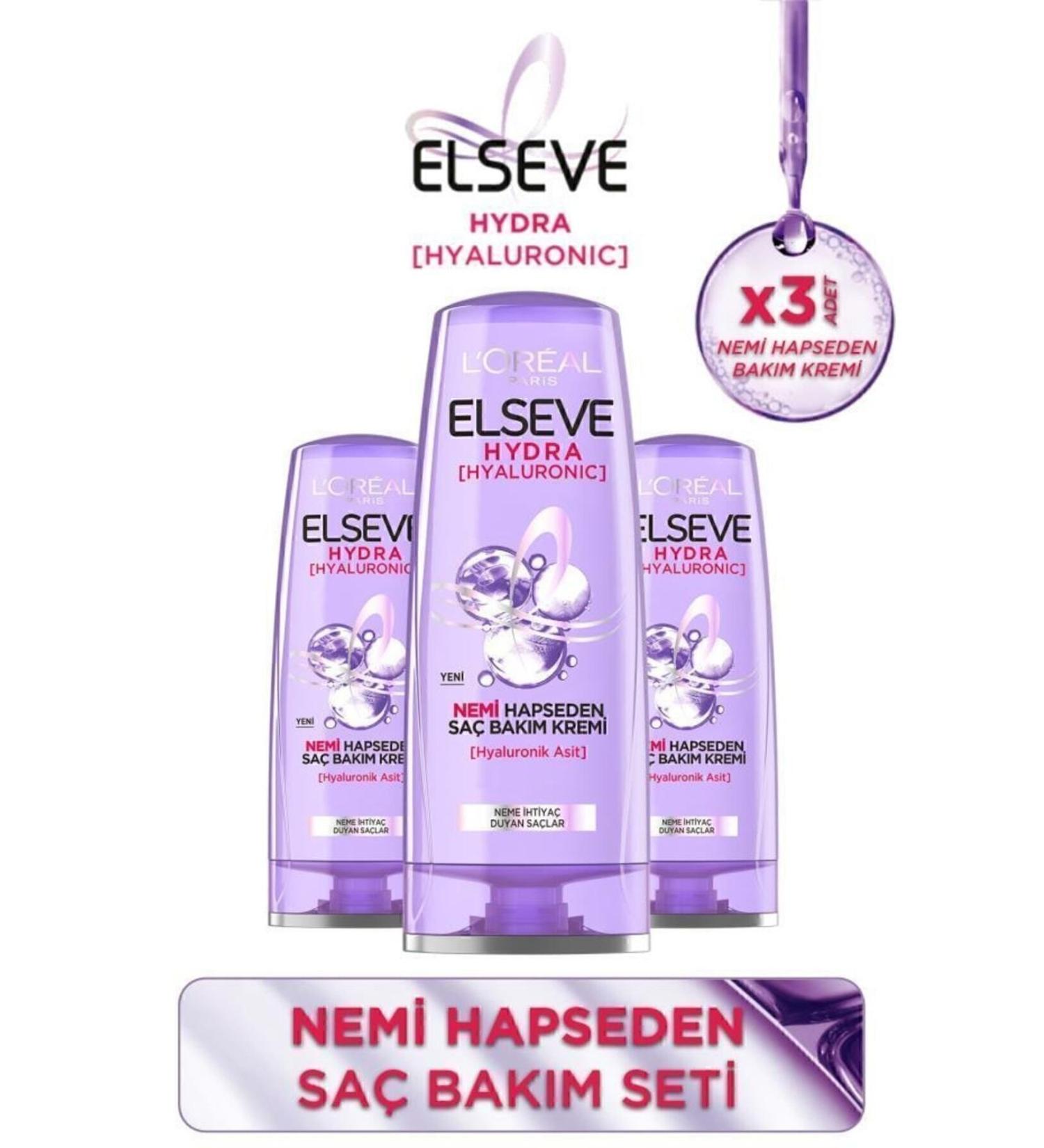 Elseve Hydra hyaluronic Moisture Locking Hair Care Cream 360 Ml Set of 3 - Buy Online on GoSupps.com