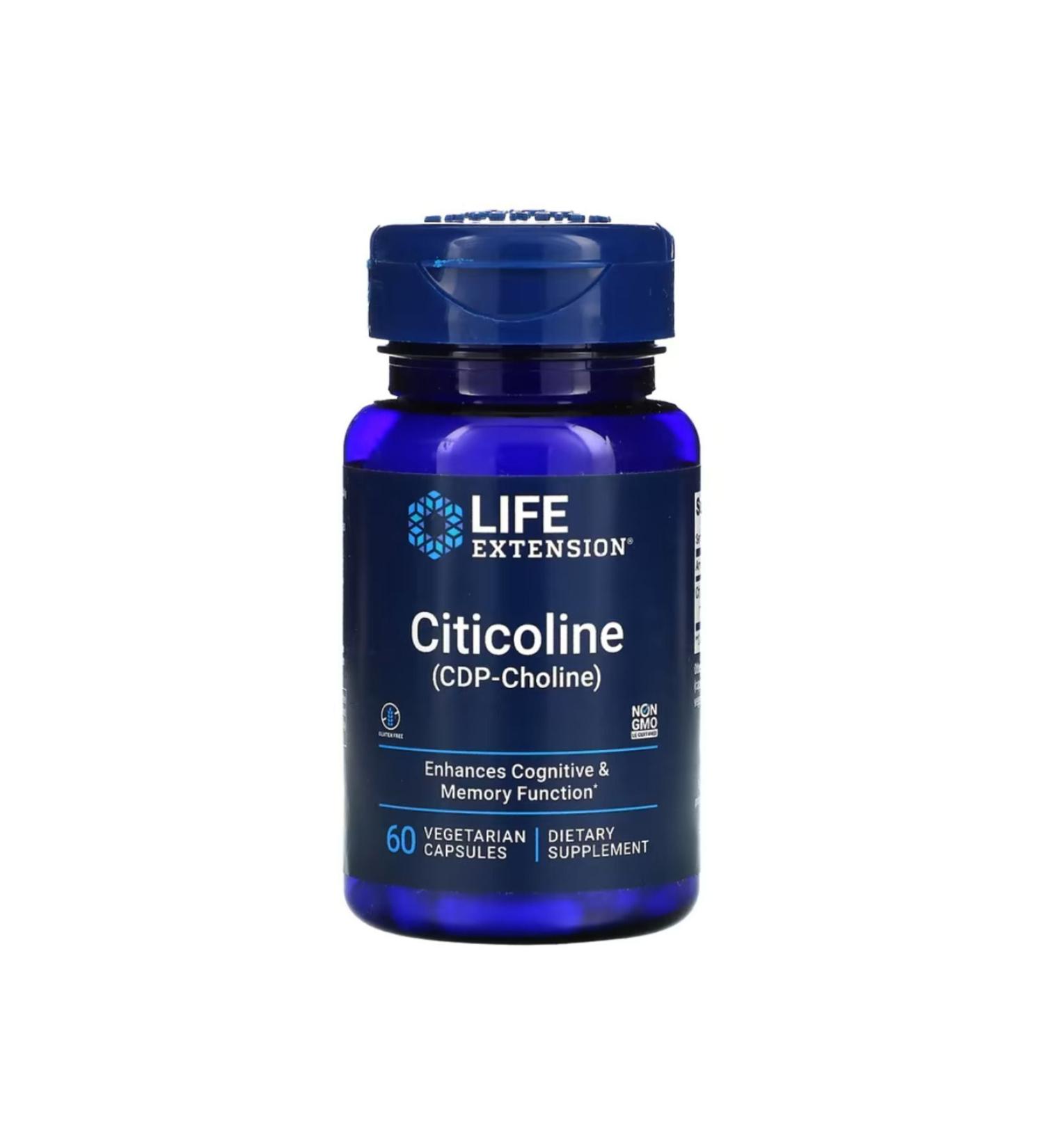 Life Extension Citicoline (CDP-Choline) 60 Vegetarian Capsules