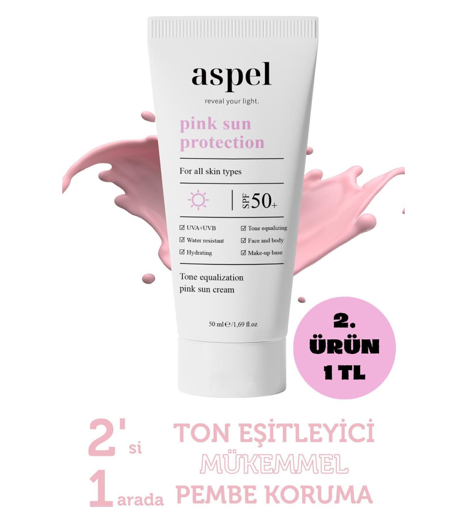 Aspel Tone Equalizing and Moisturizing High Protection SPF 50+ Pink Sun Cream 50 ml - Buy Online on GoSupps.com