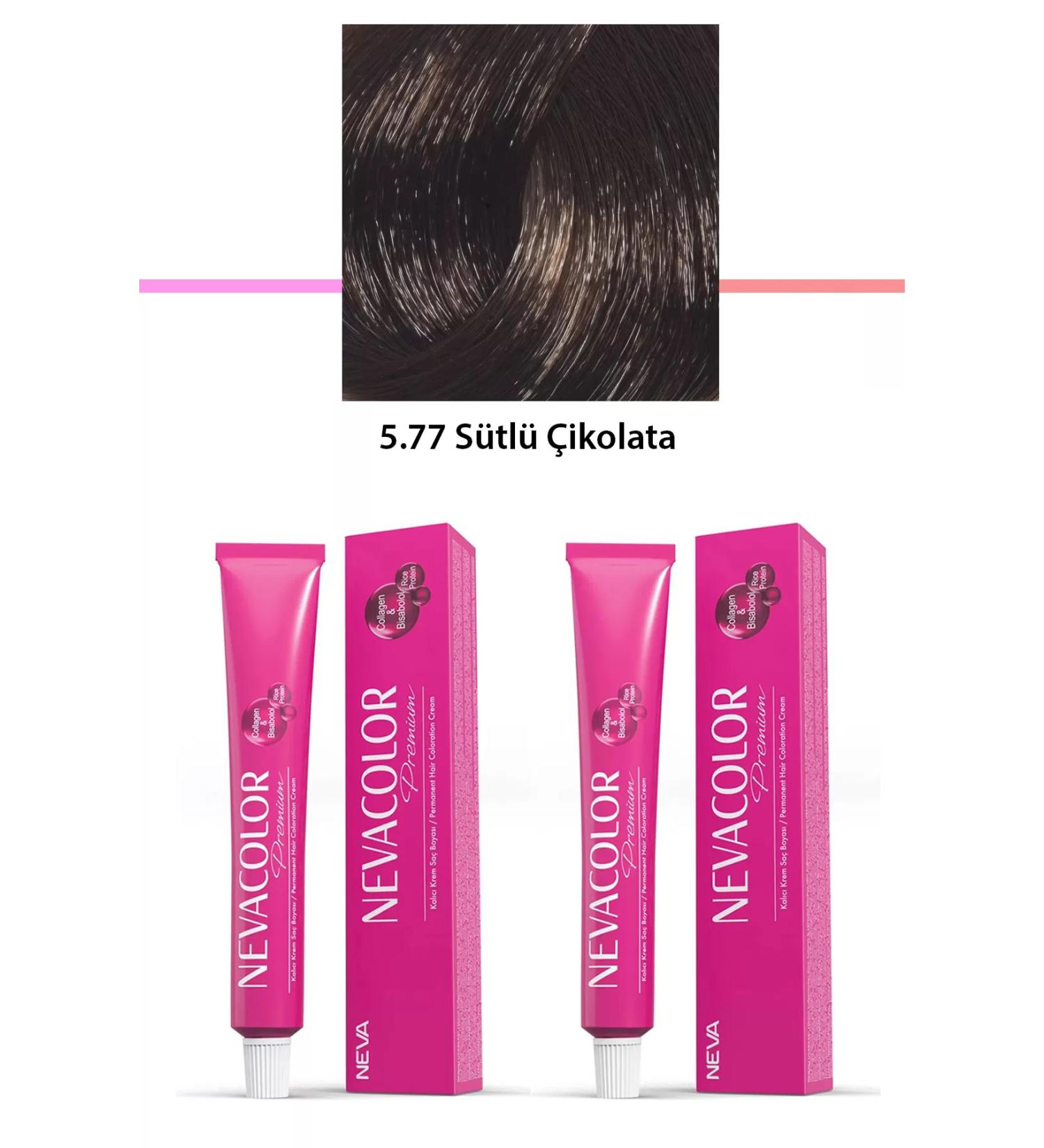 Skygo 2 Set Premium 5.77 Milk Chocolate - Permanent Cream Hair Dye 2 X 50 g Tube