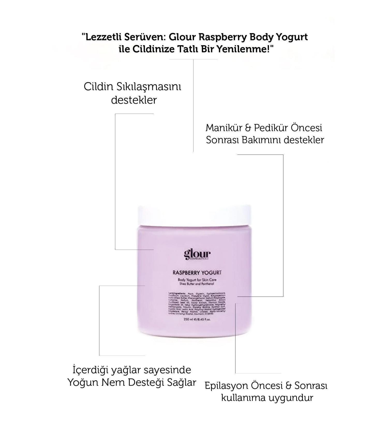 GLOUR Body Yogurt Moisturizing Raspberry Body Yogurt - Buy Online on GoSupps.com