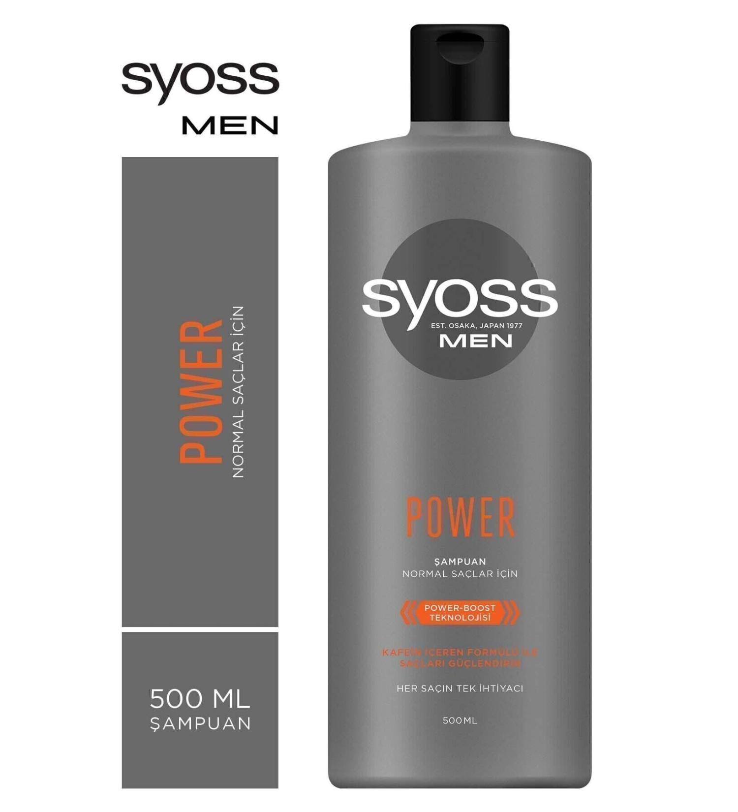 Syoss Men Power Strengthening Shampoo 500 ml - Hair Strengthening and Nourishment
