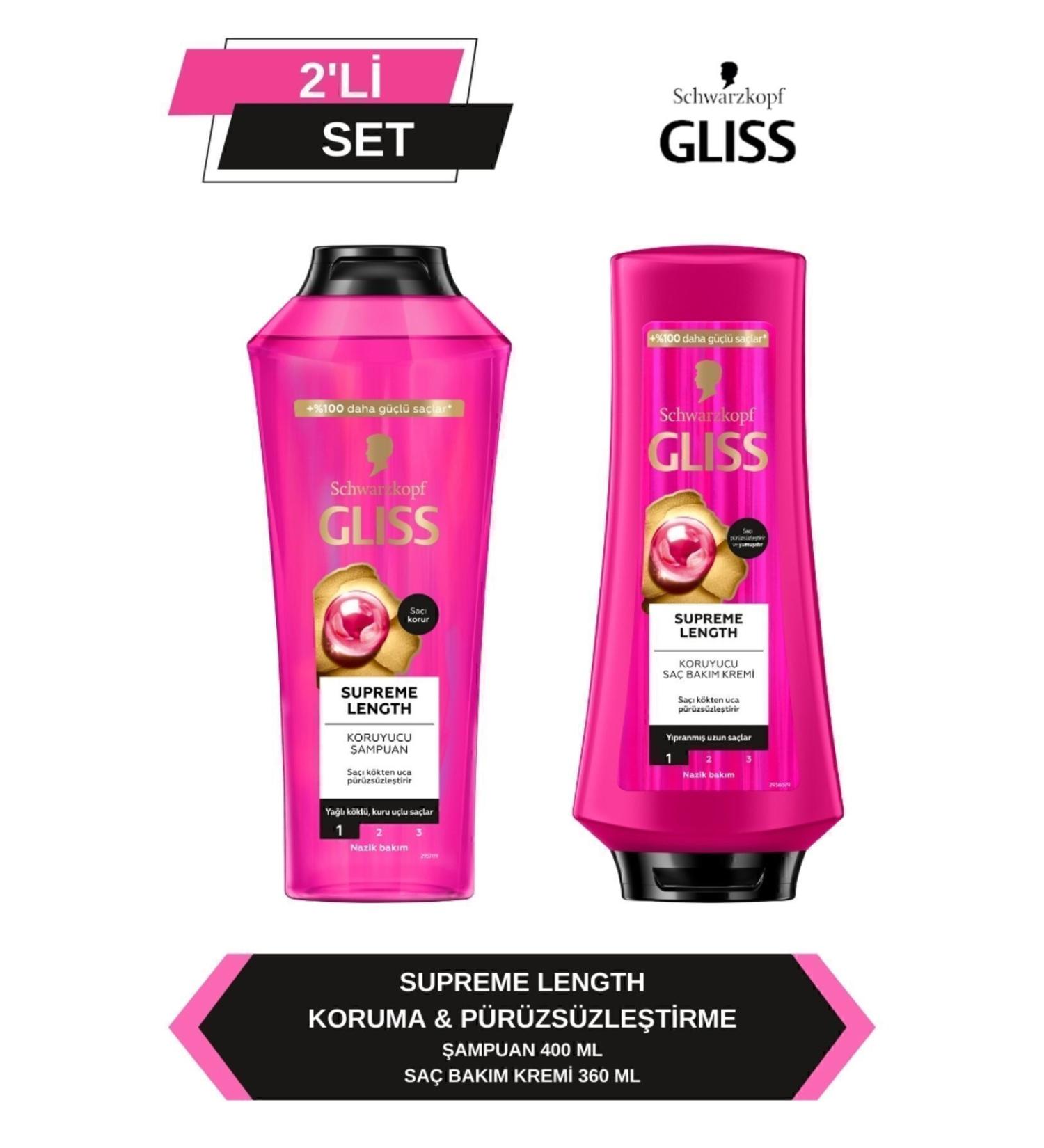 Gliss Supreme Length Special Set for Long Hair (Shampoo 400 ml + Conditioner 360 ml)