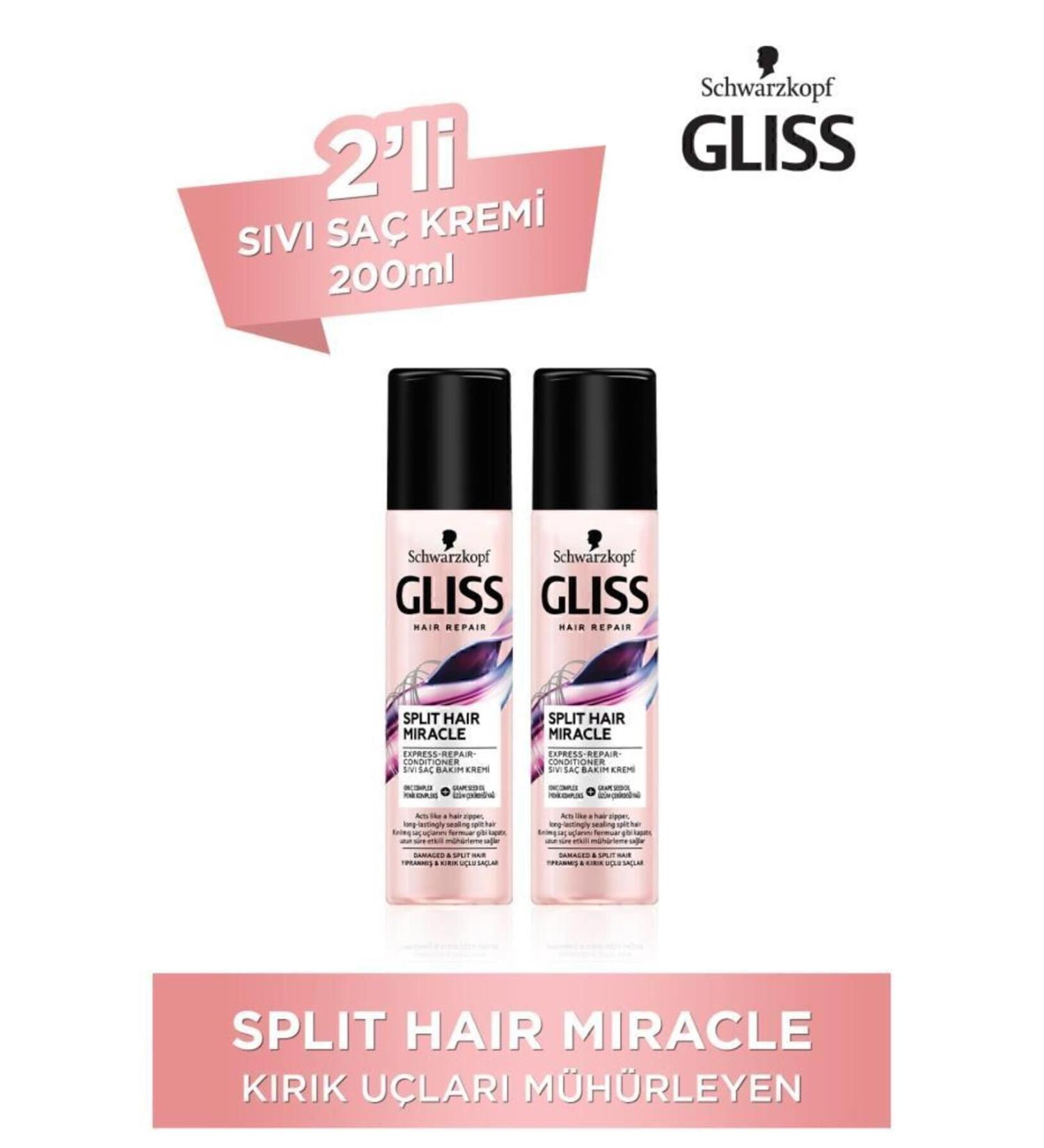 Gliss Split Hair Miracle Liquid Conditioner 200 ml X 2 Pieces