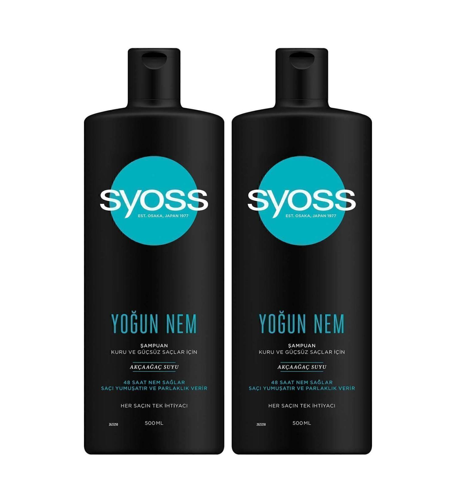 Syoss Intensive Moisture Shampoo 500 ml - 2 Pieces - Effective Moisturizing - Buy Online on GoSupps.com