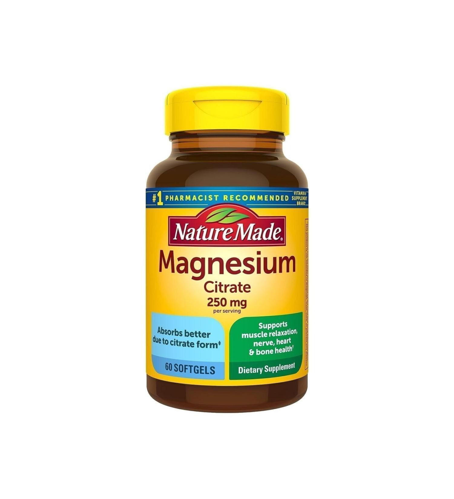 Nature Made Magnesium Citrate 250 Mg 60 Softgel - Buy Online on GoSupps.com