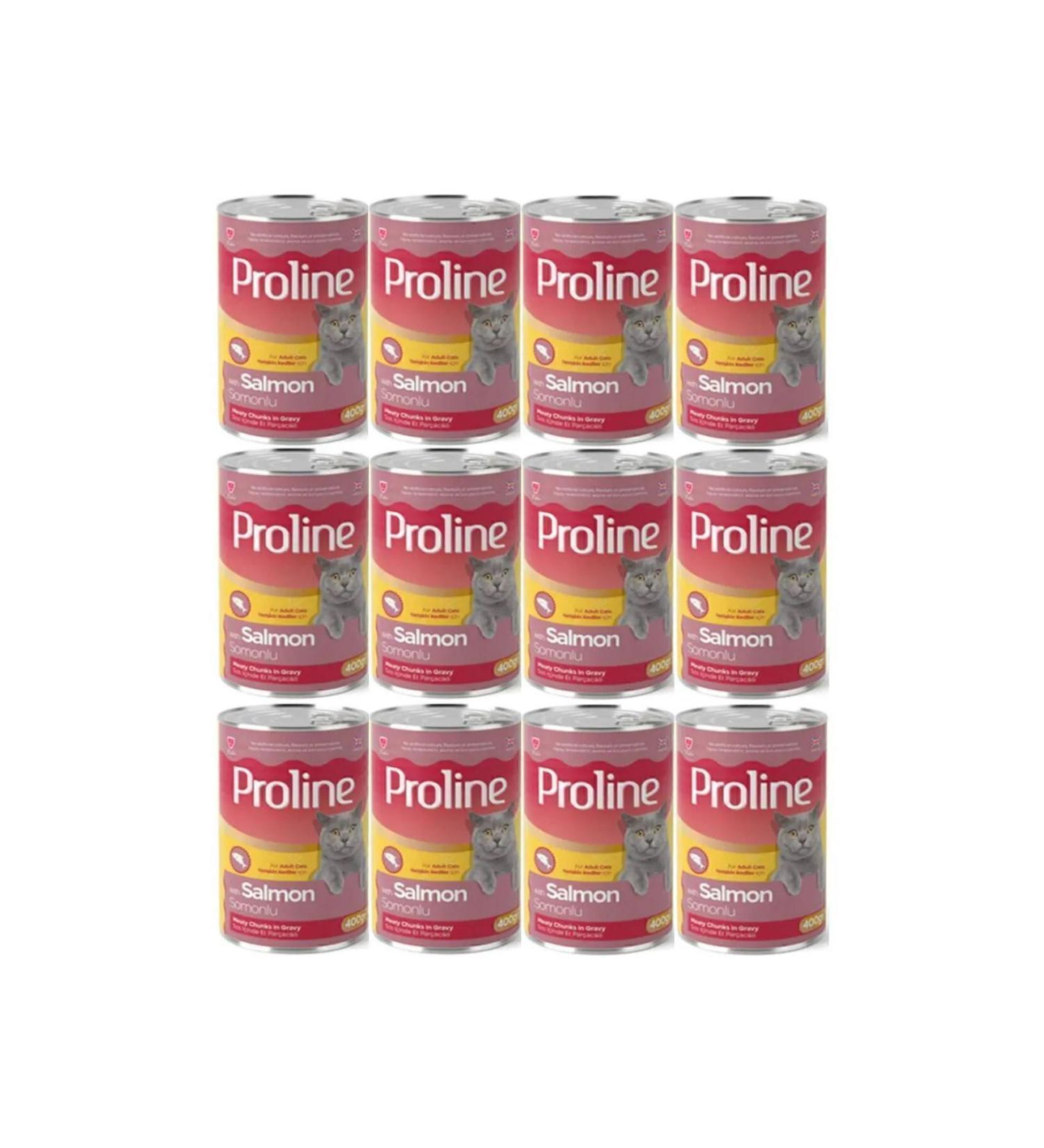 Proline Proline Adult Cat Canned Food with Salmon in Sauce 400 Gr*12 Pieces