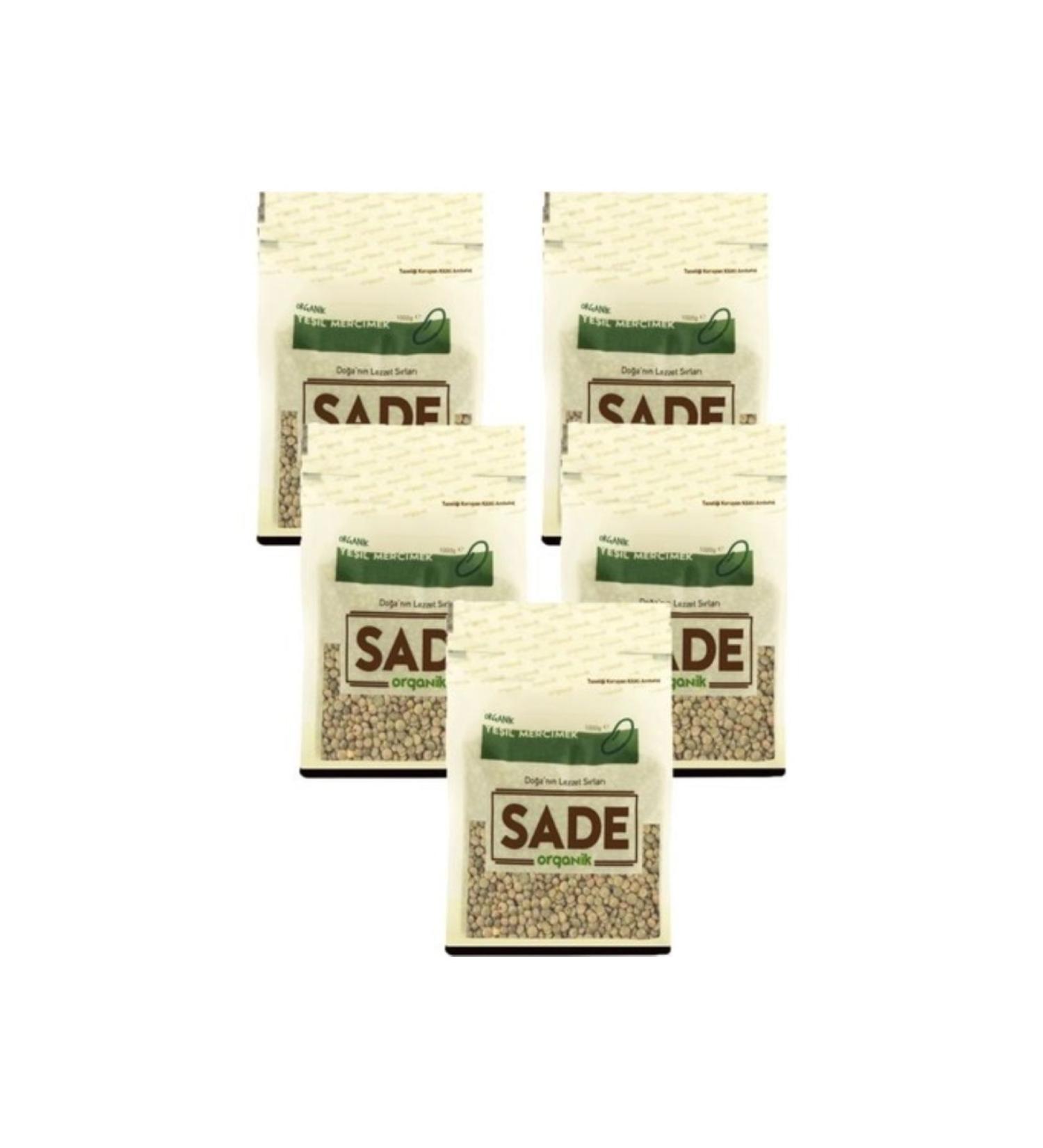 Plain Organic PLAIN ORGANIC GREEN LENTILS 1000 GR 5 PIECE PACK