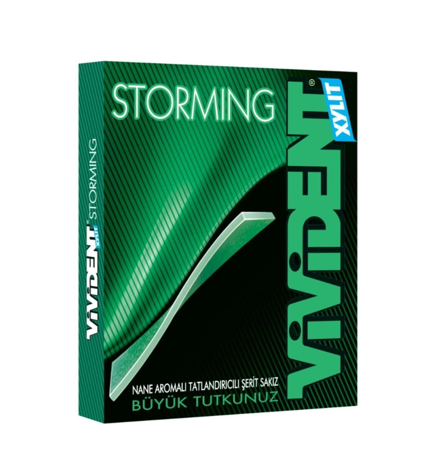 SB Vivident Xylit Storming Mint Flavored Gum 33 G