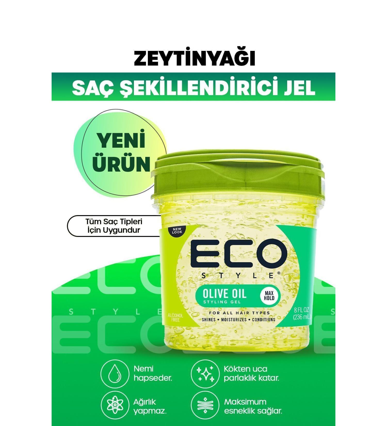 ECO Style Olive Oil Nourishing Hair Styling Gel Maximum Hold 236ml Olive Oil Styling Gel Max Hold - Buy Online on GoSupps.com