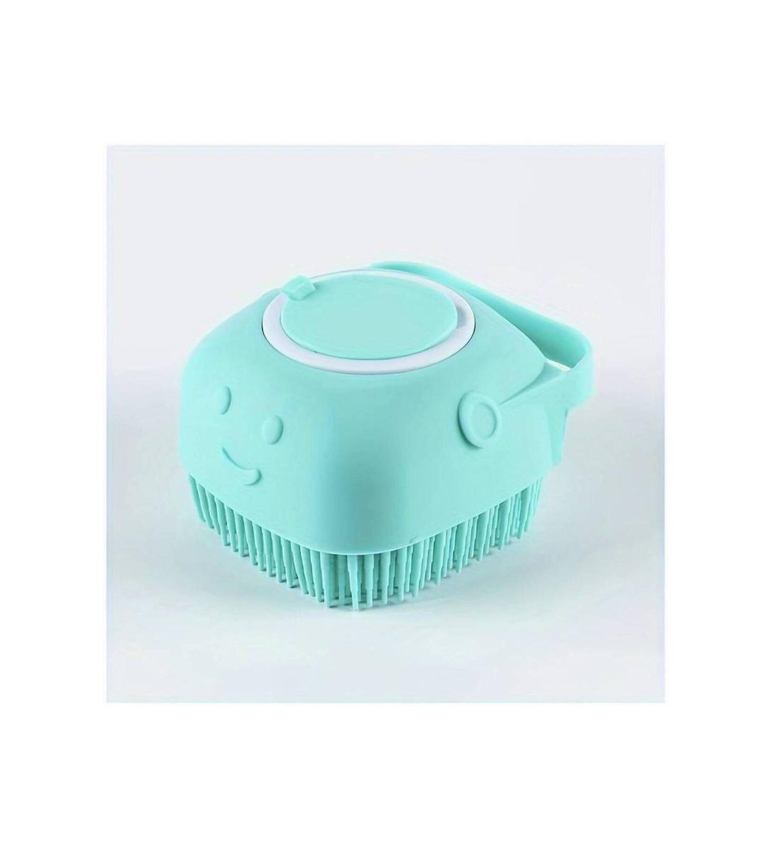 GenelSupply 2 in 1 Dog & Cat Grooming Brush with Shampoo Dispenser - Blue Color