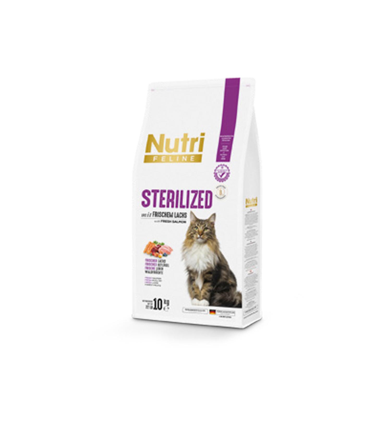 Nutri Feline 10kg Adult Sterilized Cat Food with Salmon - Buy Online on GoSupps.com