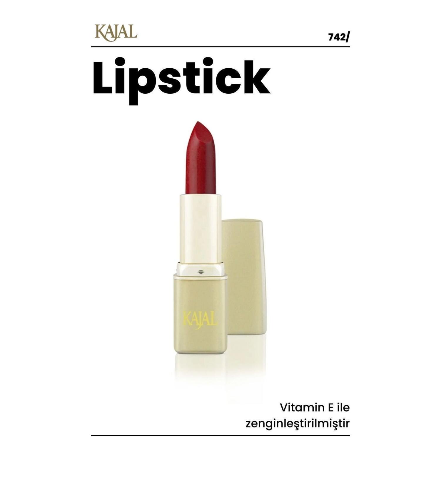 KAJAL Vivid Red Lipstick - Vibrant Red Lipstick - No: 742 - Buy Online on GoSupps.com