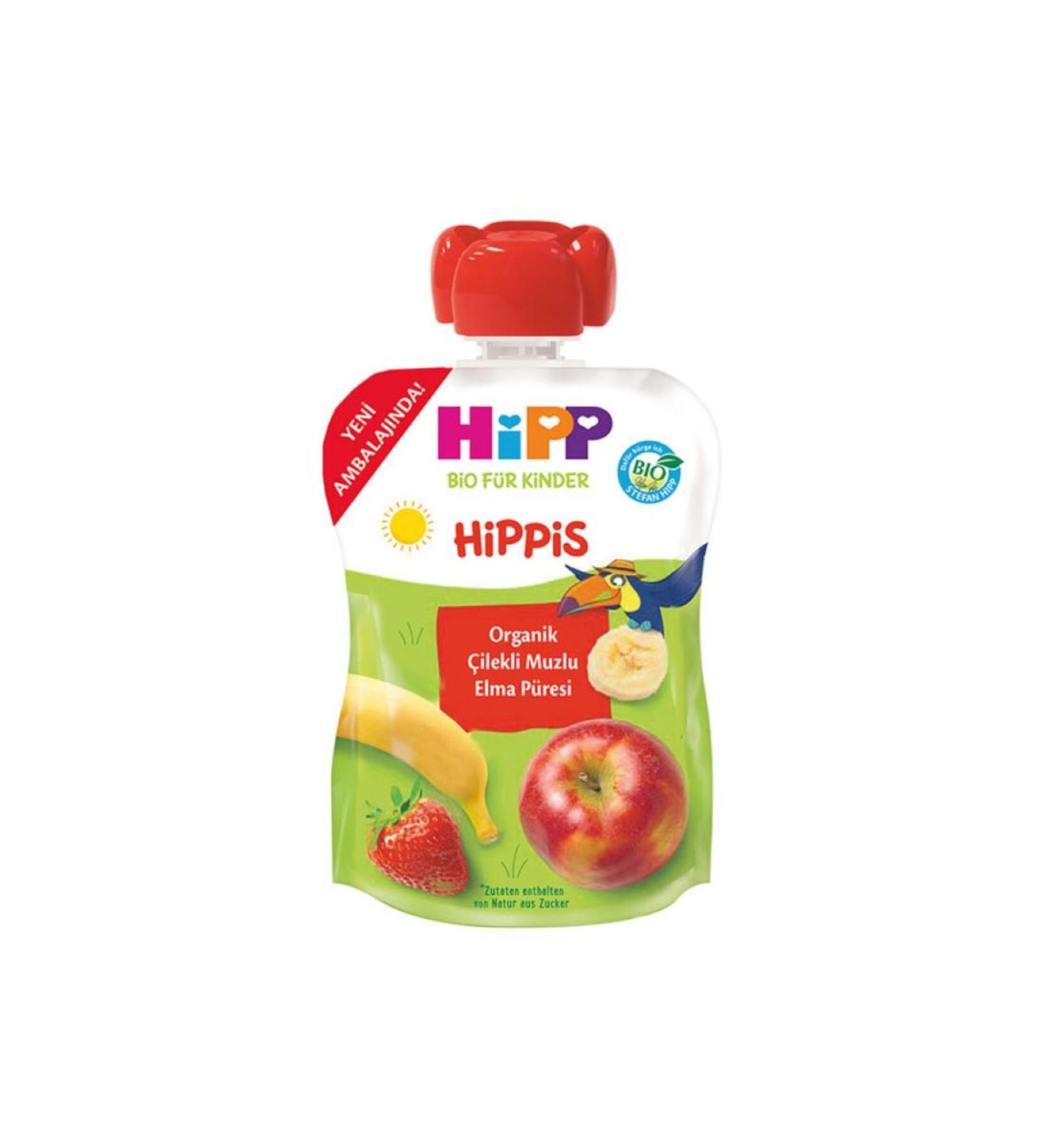Hipp Organic X 6 Strawberry Banana Apple Puree 100gr