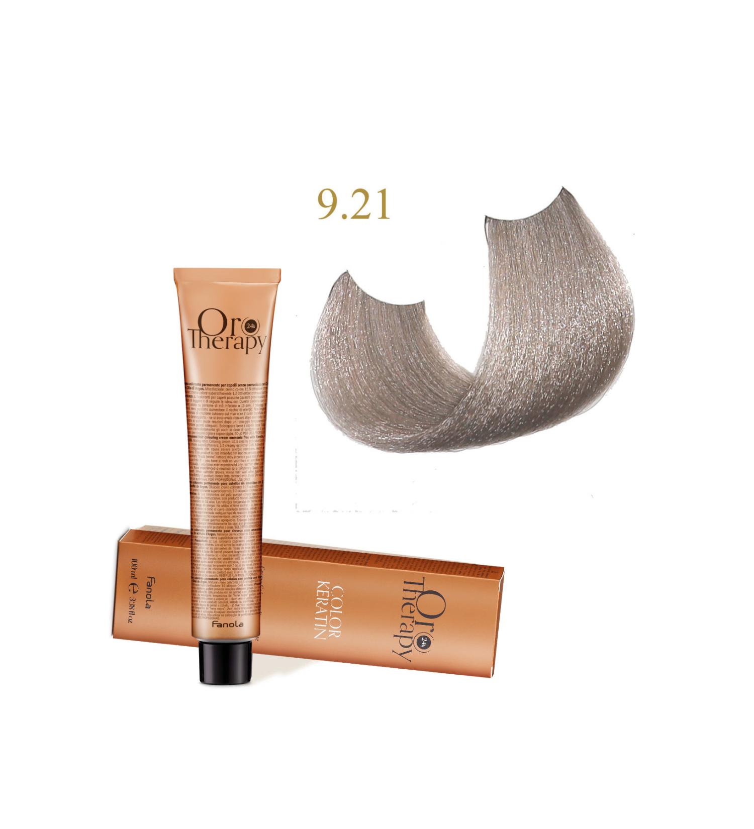 Fanola Oro Therapy 24k Color Keratin With Gold & Argan Oil 100ml (ammonia Free) 9.21