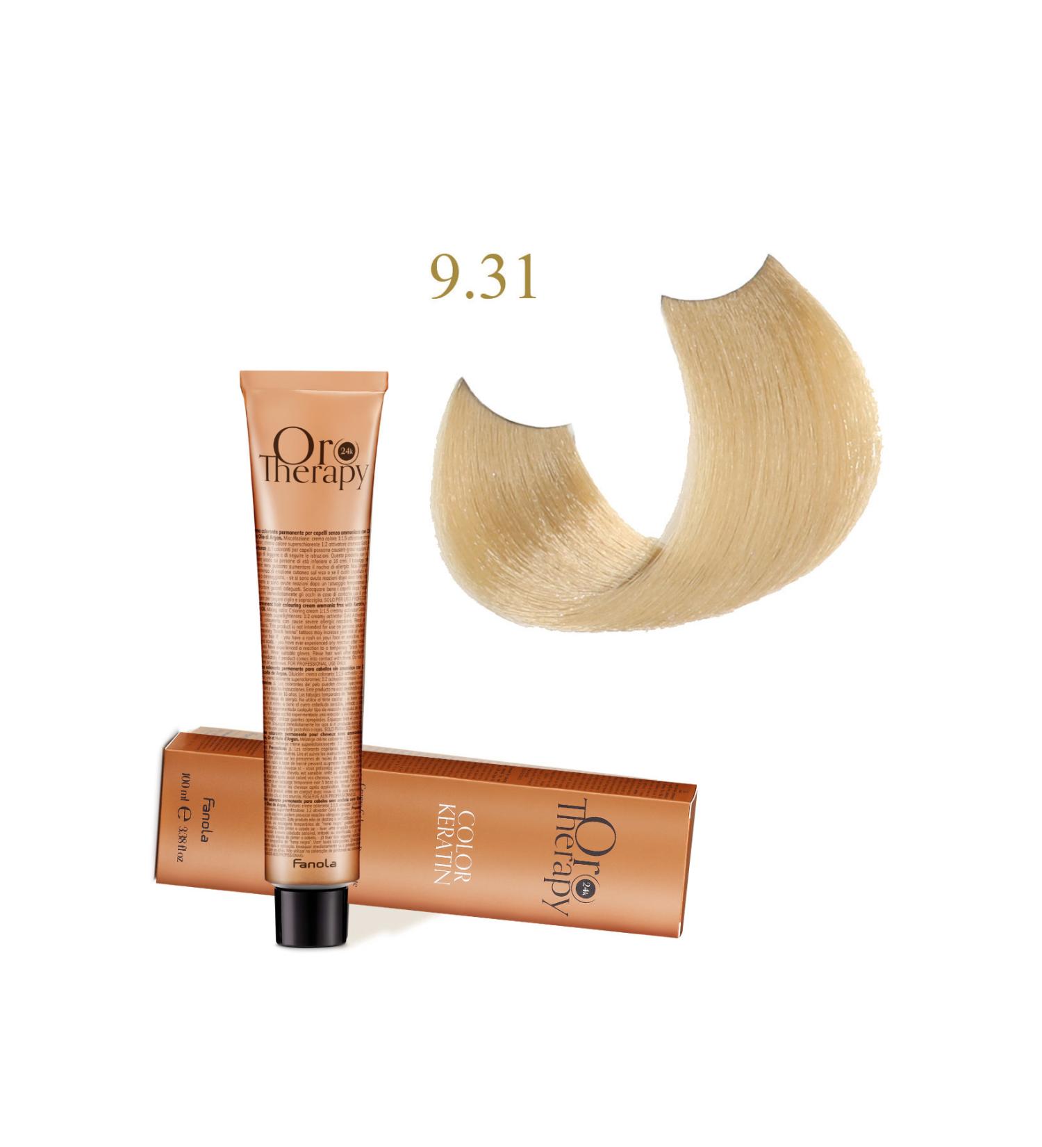Fanola Oro Therapy 24k Color Keratin With Gold & Argan Oil 100ml (ammonia Free) 9.31