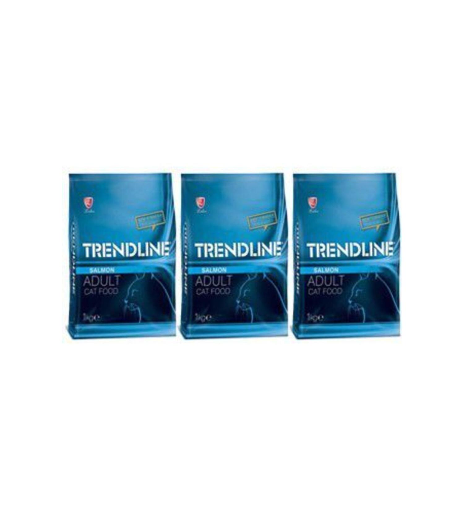 Trendline Adult Cat Food with Salmon 1 Kg X 3 Packs