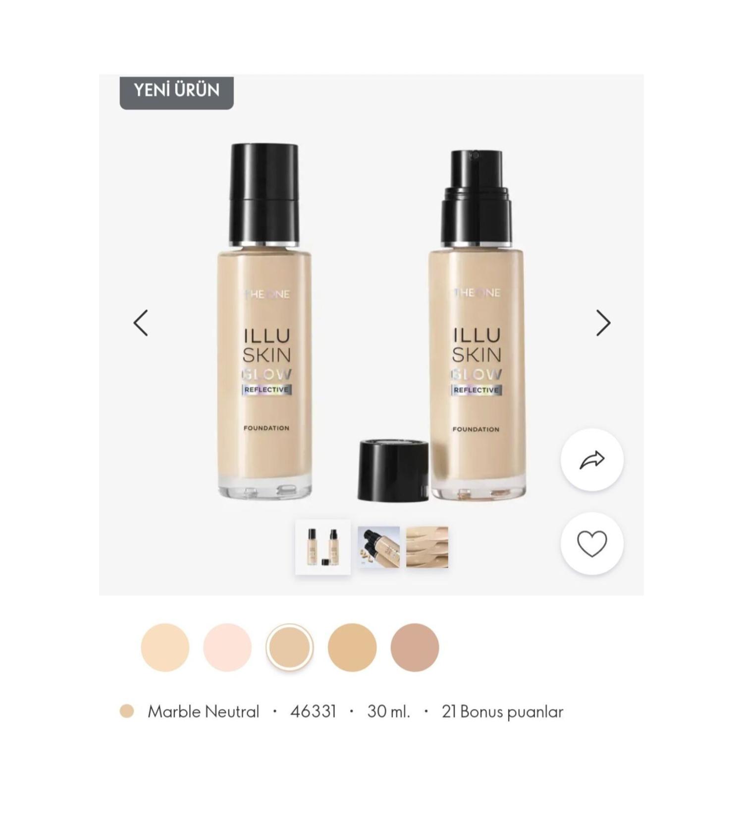 Oriflame The ONE Illuskin Glow Reflective Foundation marble neutral - Buy Online on GoSupps.com